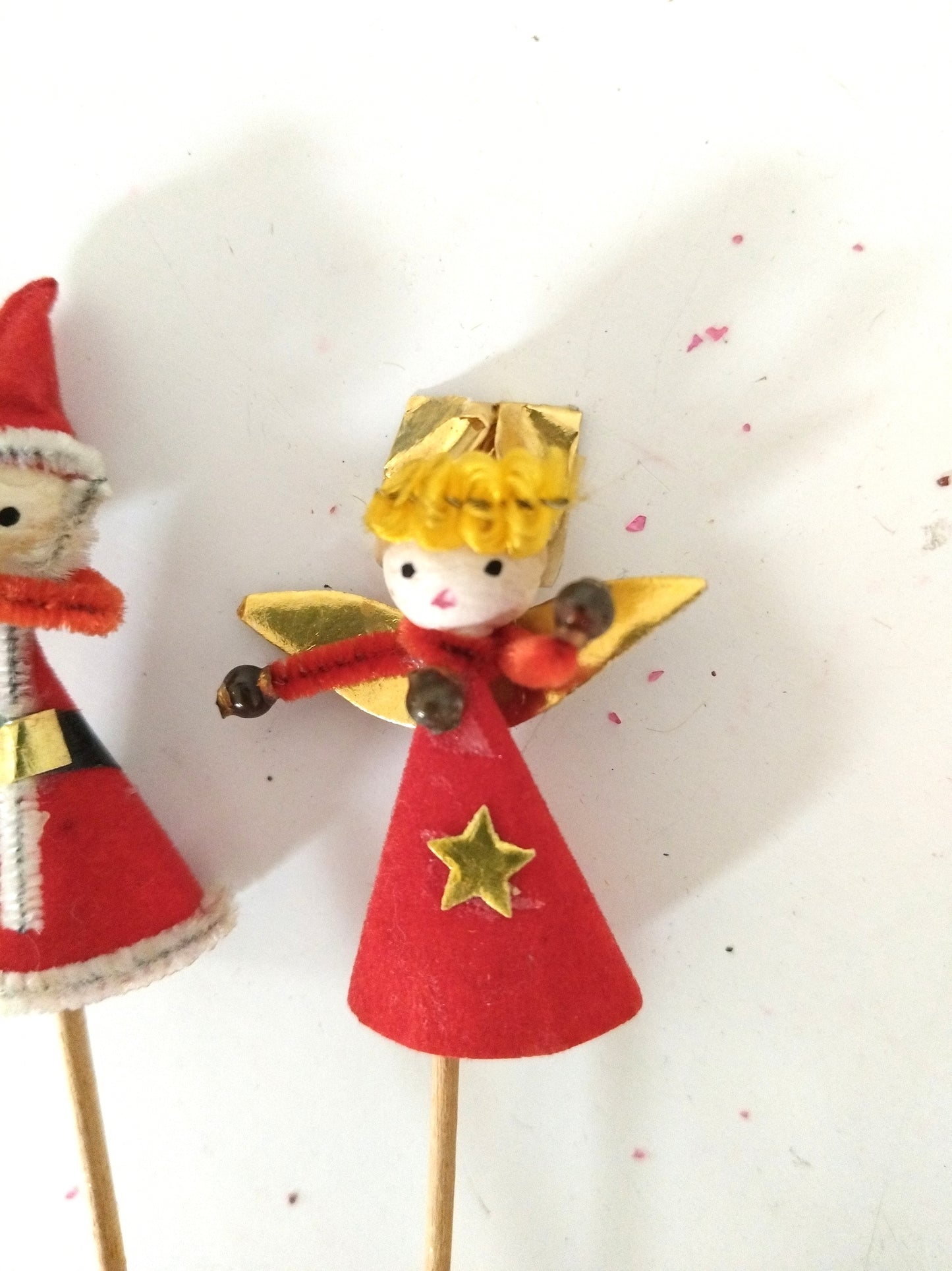 2 anciennes piques décoratives de Noël (4 duos disponibles)