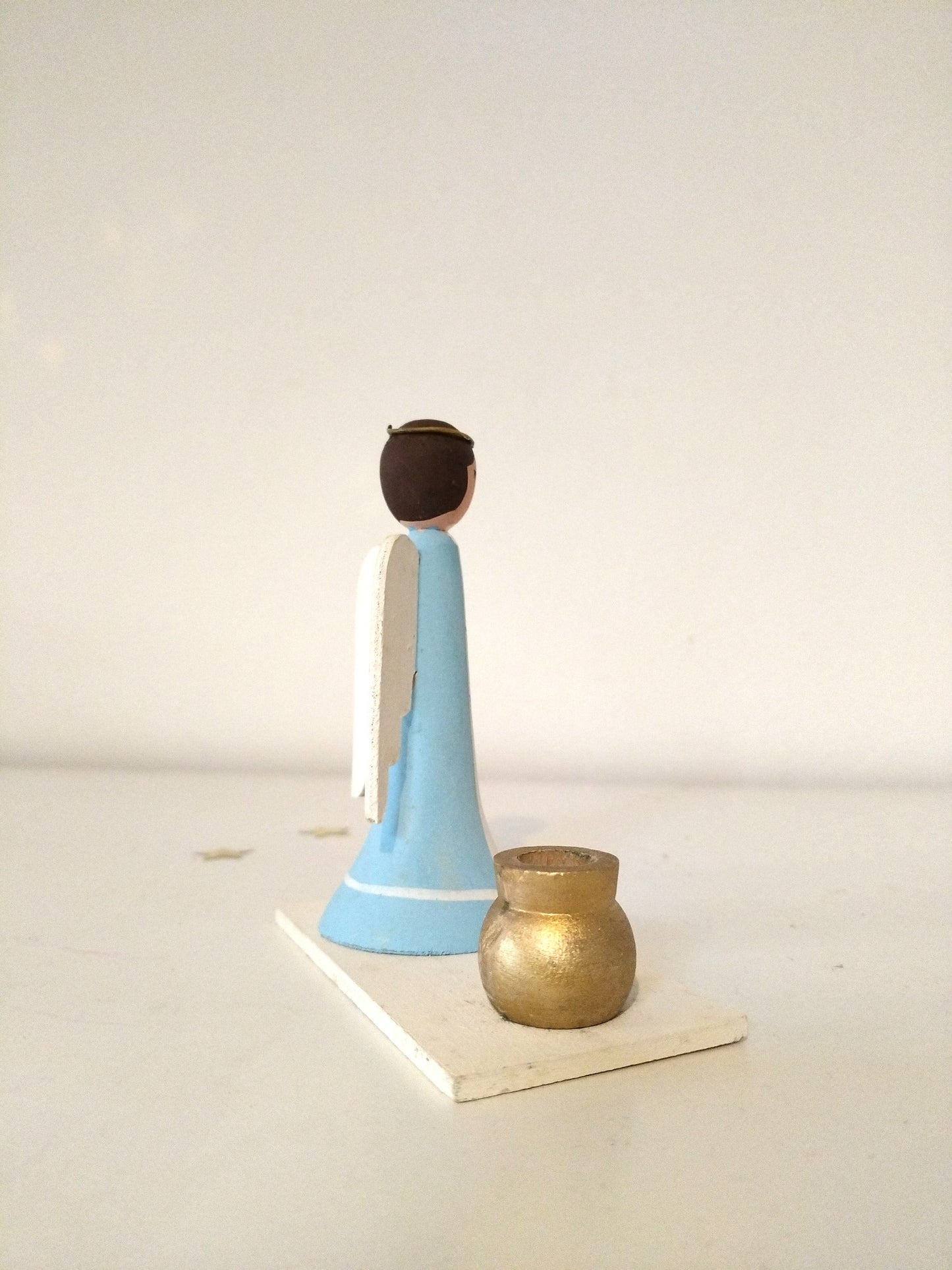 Bougeoir ange en bois Bo-Svensk Hemslöjd Suède Sweden à l'unité