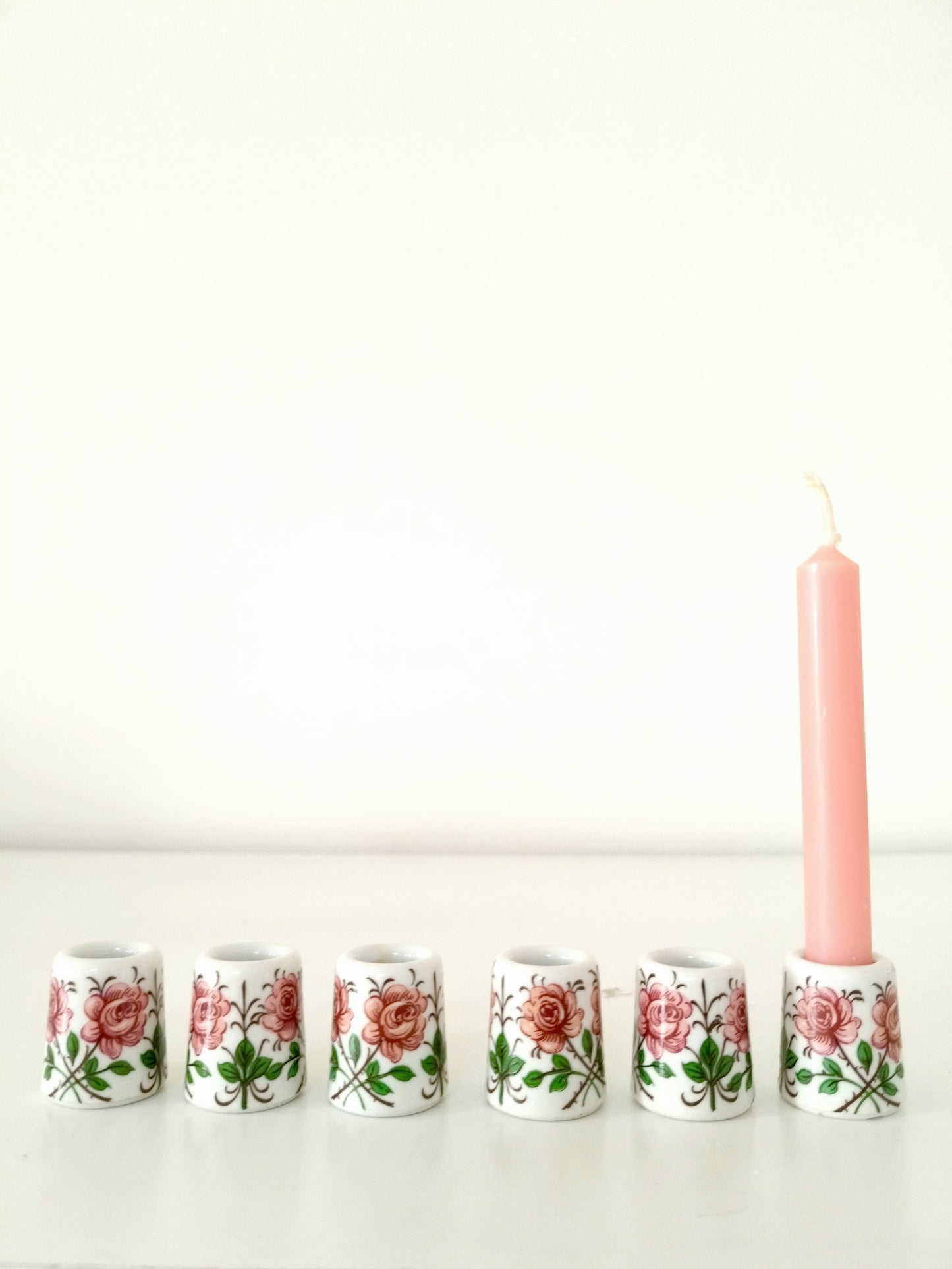 2 mini-bougeoirs en porcelaine Rösler Exquisit West Germany au choix + 2 bougies