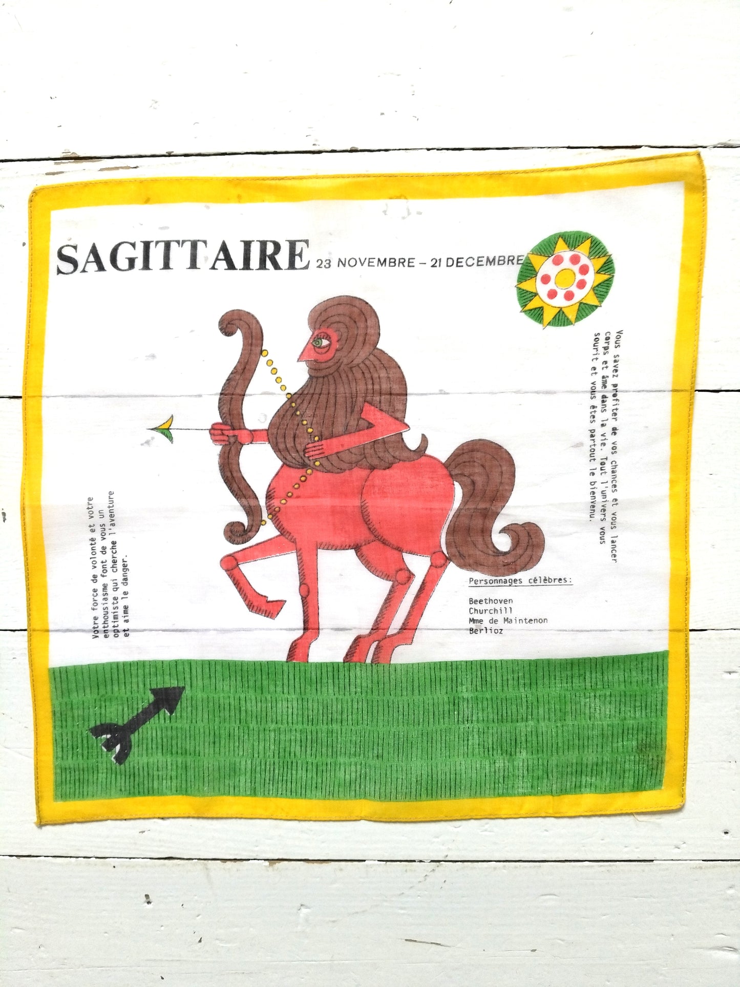 Mouchoir de poche en coton Sagittaire