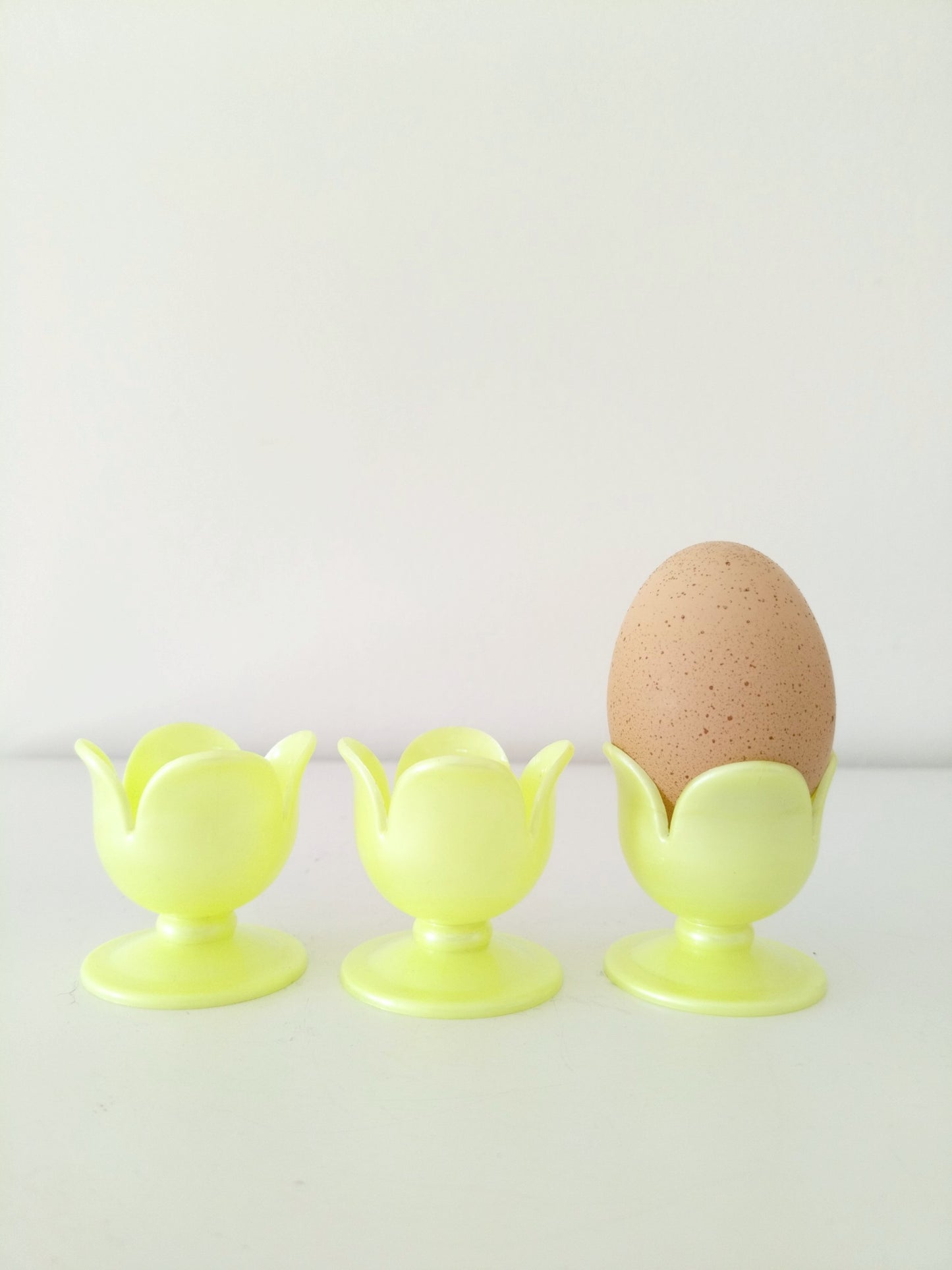 Ensemble de 3 coquetiers tulipe en plastique