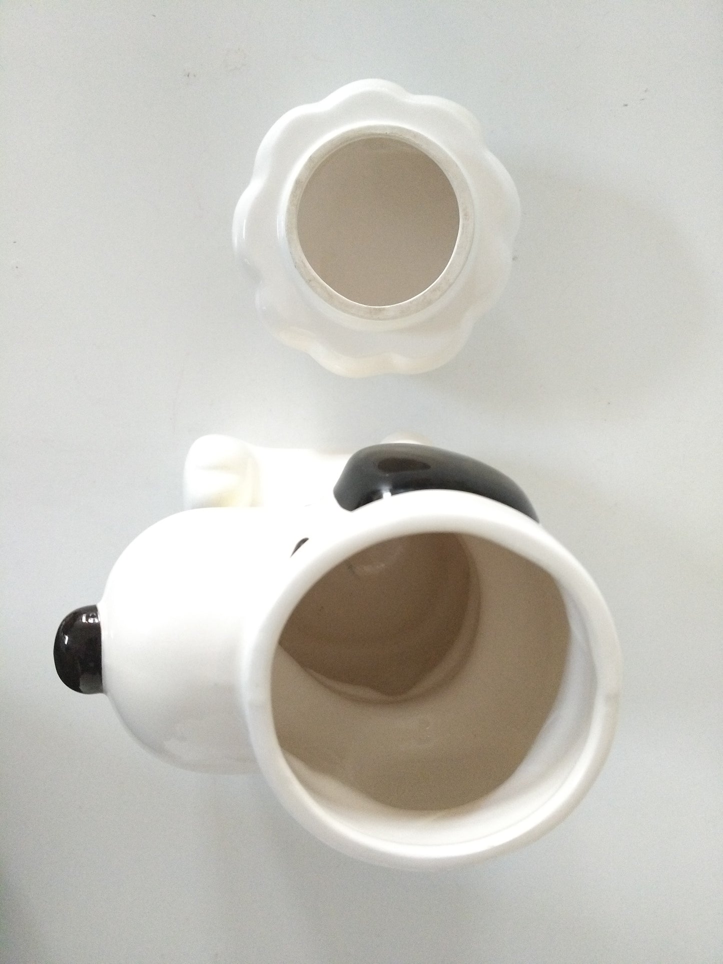 Pot boîte bocal à biscuits en céramique Snoopy cuisinier Japan United Feature Syndicate, Inc 1958-1966