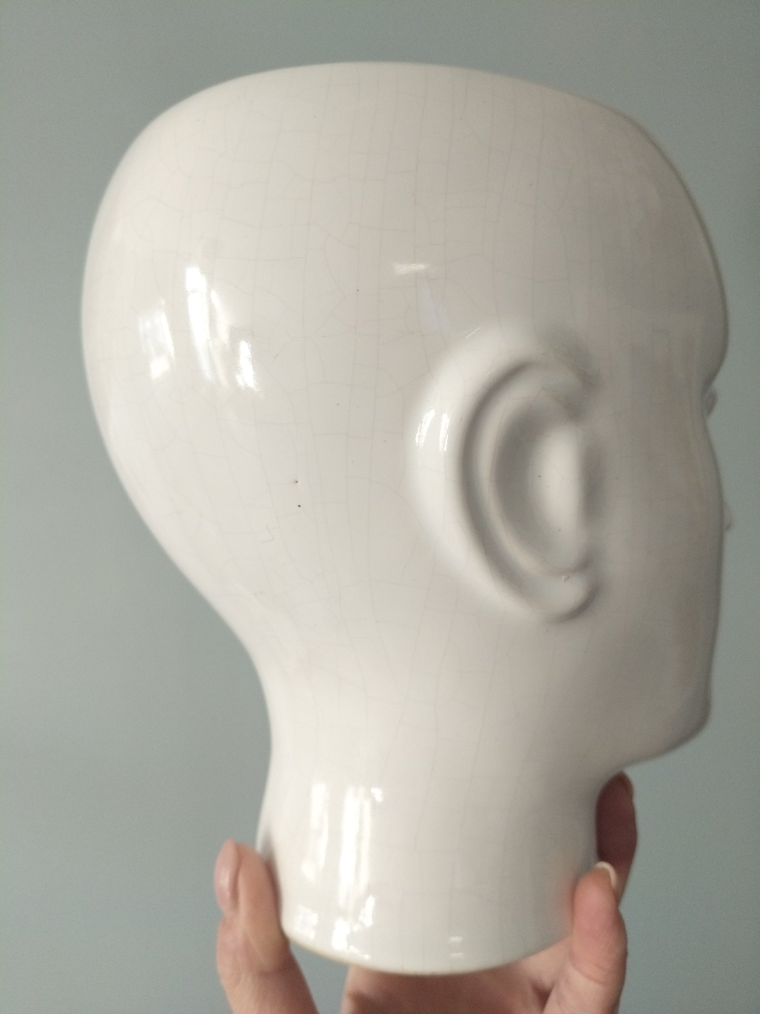 Grand cache-pot tête d'homme en céramique - cetaitmieuxavant