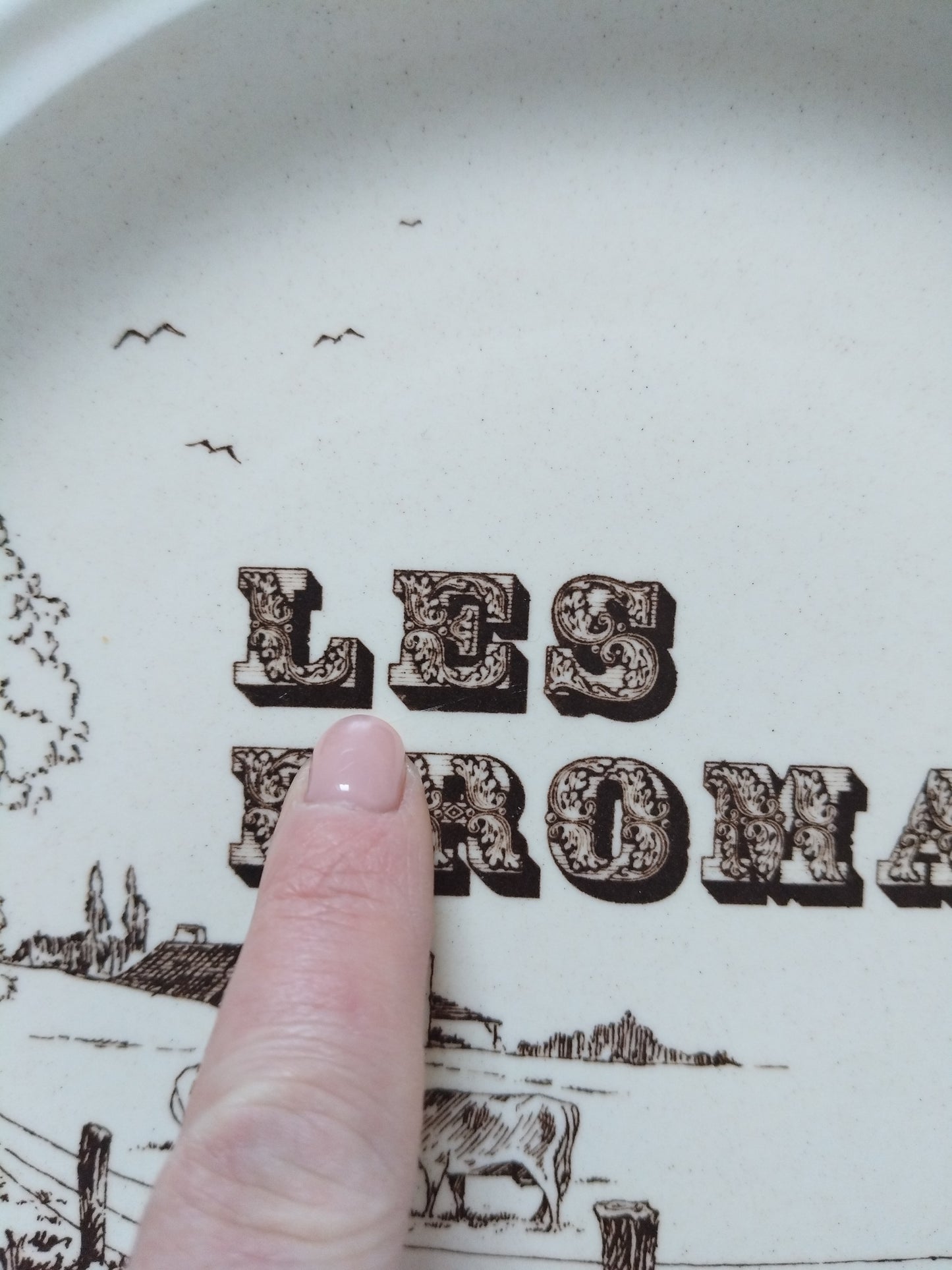 Ensemble de 6 assiettes à fromage en faïence de Gien