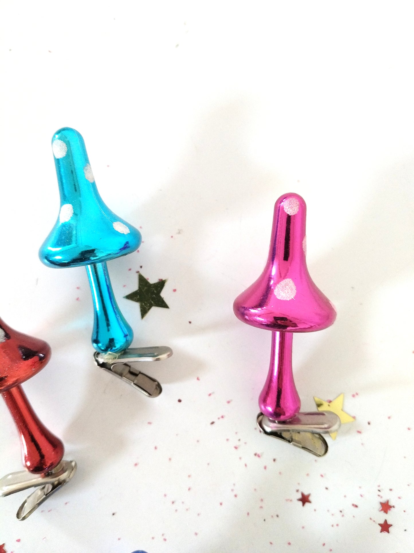 Ensemble de 5 champignons de Noël à pinces