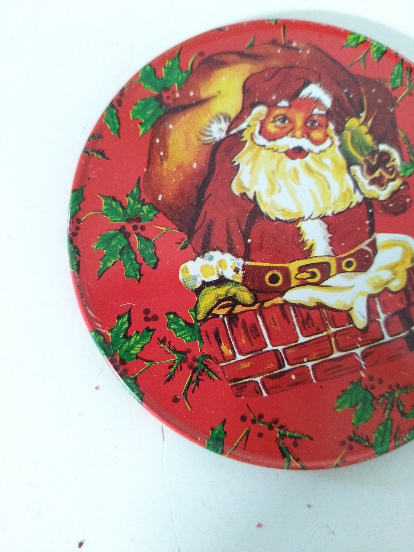 Mini plateau et 4 sous-verres métalliques de Noël publicitaires Yves Rocher