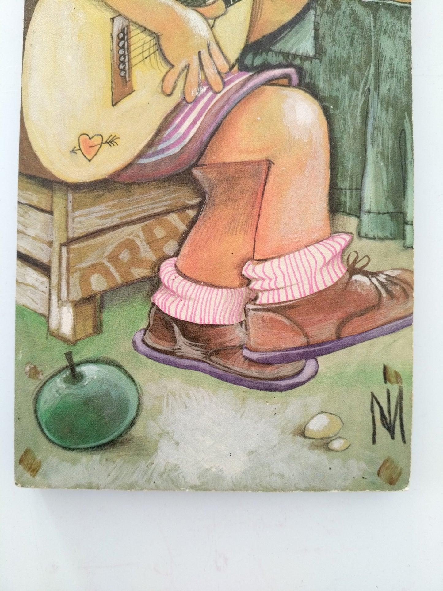 Illustration murale sur bois