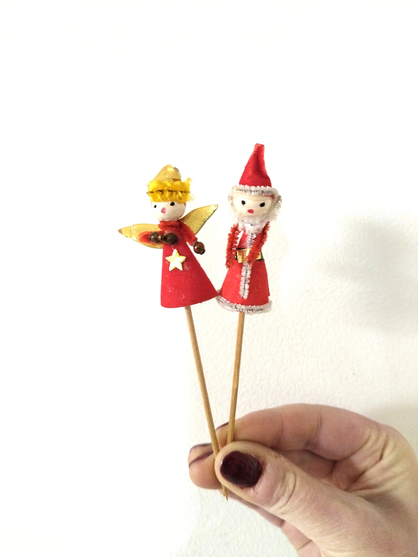 2 anciennes piques décoratives de Noël (4 duos disponibles)