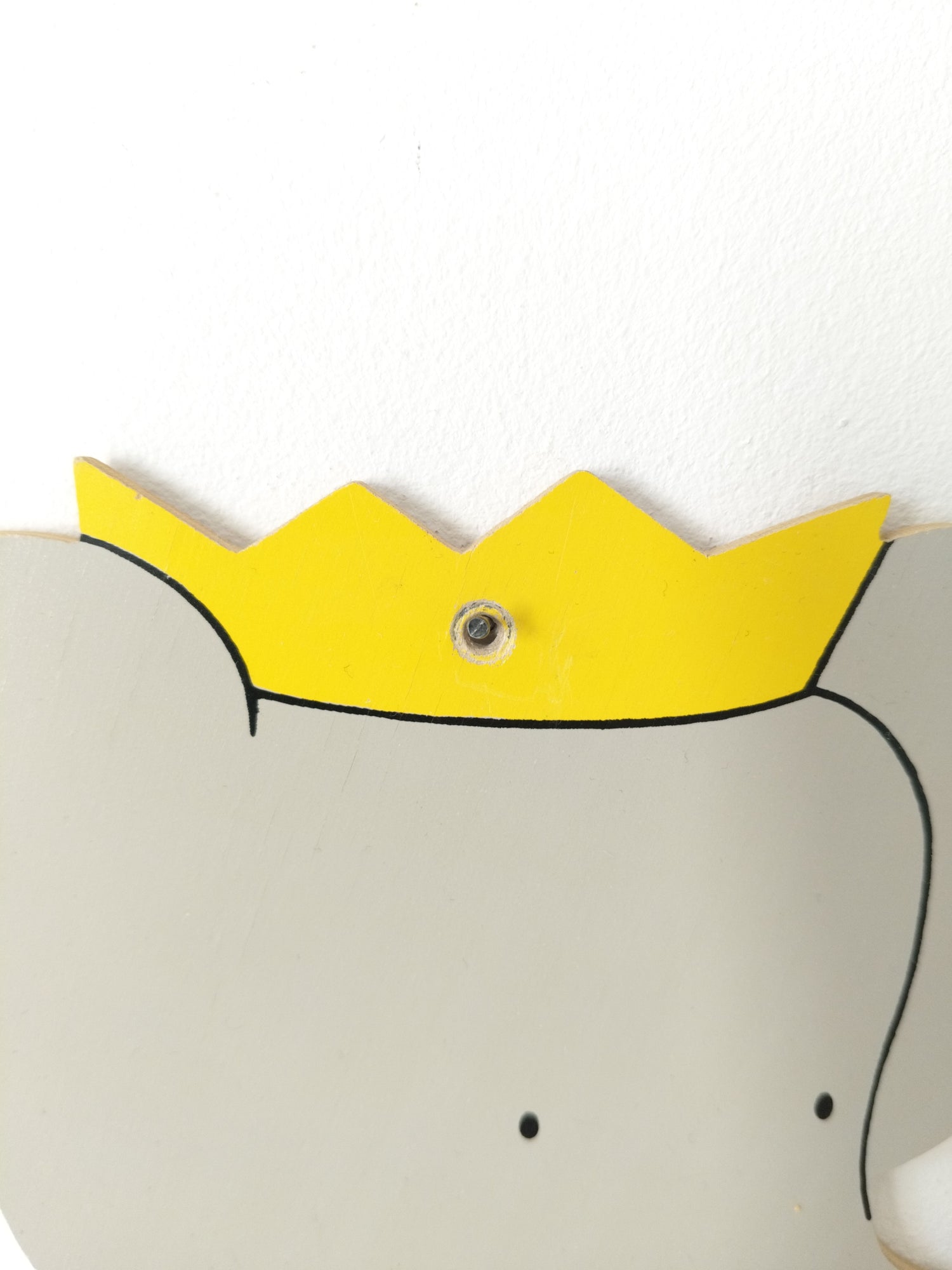Porte-manteau/ patère murale Babar en bois par L. de Brunhoff 1989 - cetaitmieuxavant