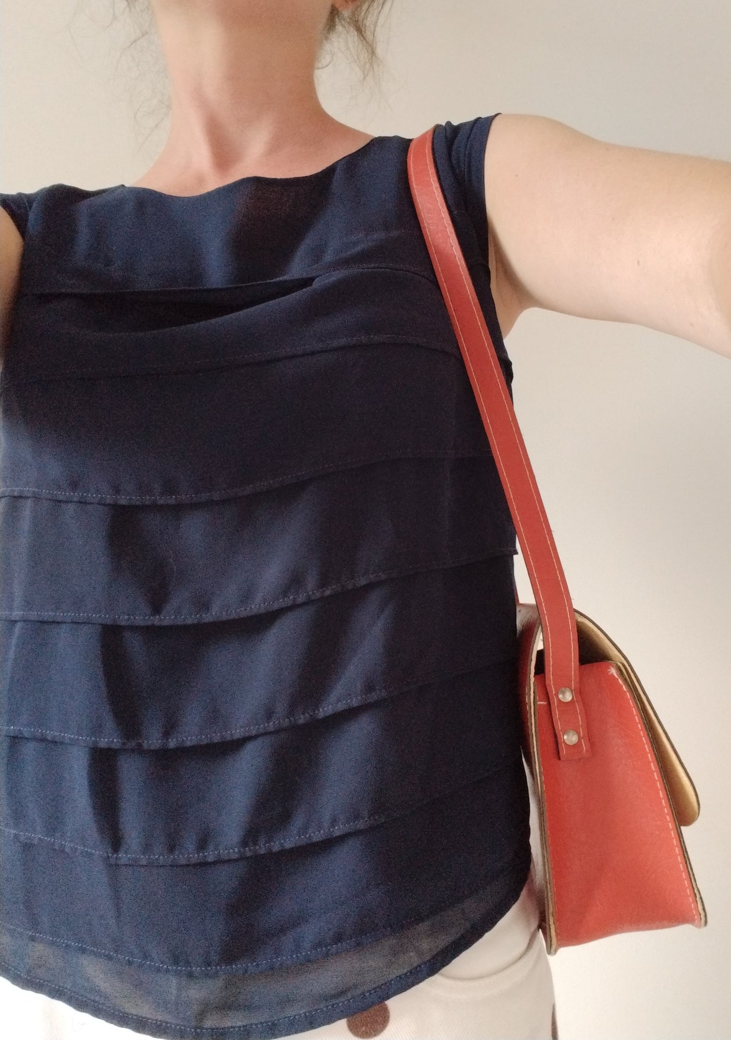 Petit sac bandoulière simili cuir 60's