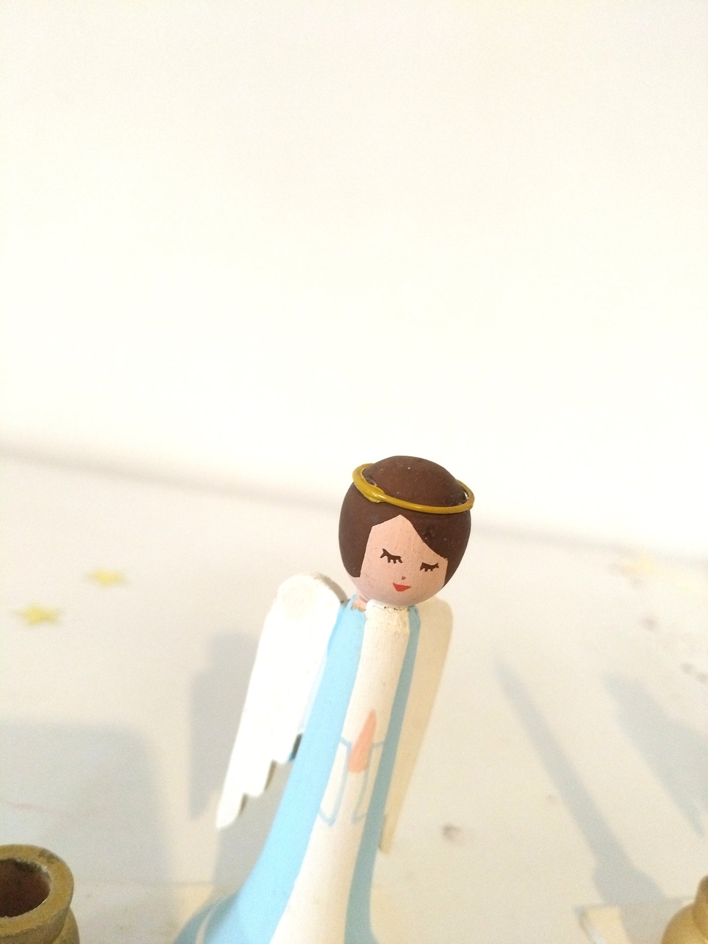 Bougeoir ange en bois Bo-Svensk Hemslöjd Suède Sweden à l'unité