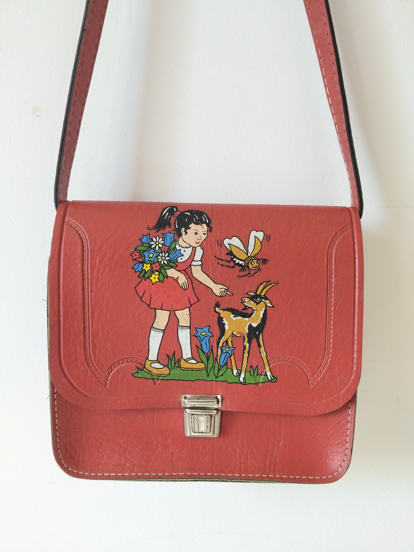 Petit sac bandoulière simili cuir 60's