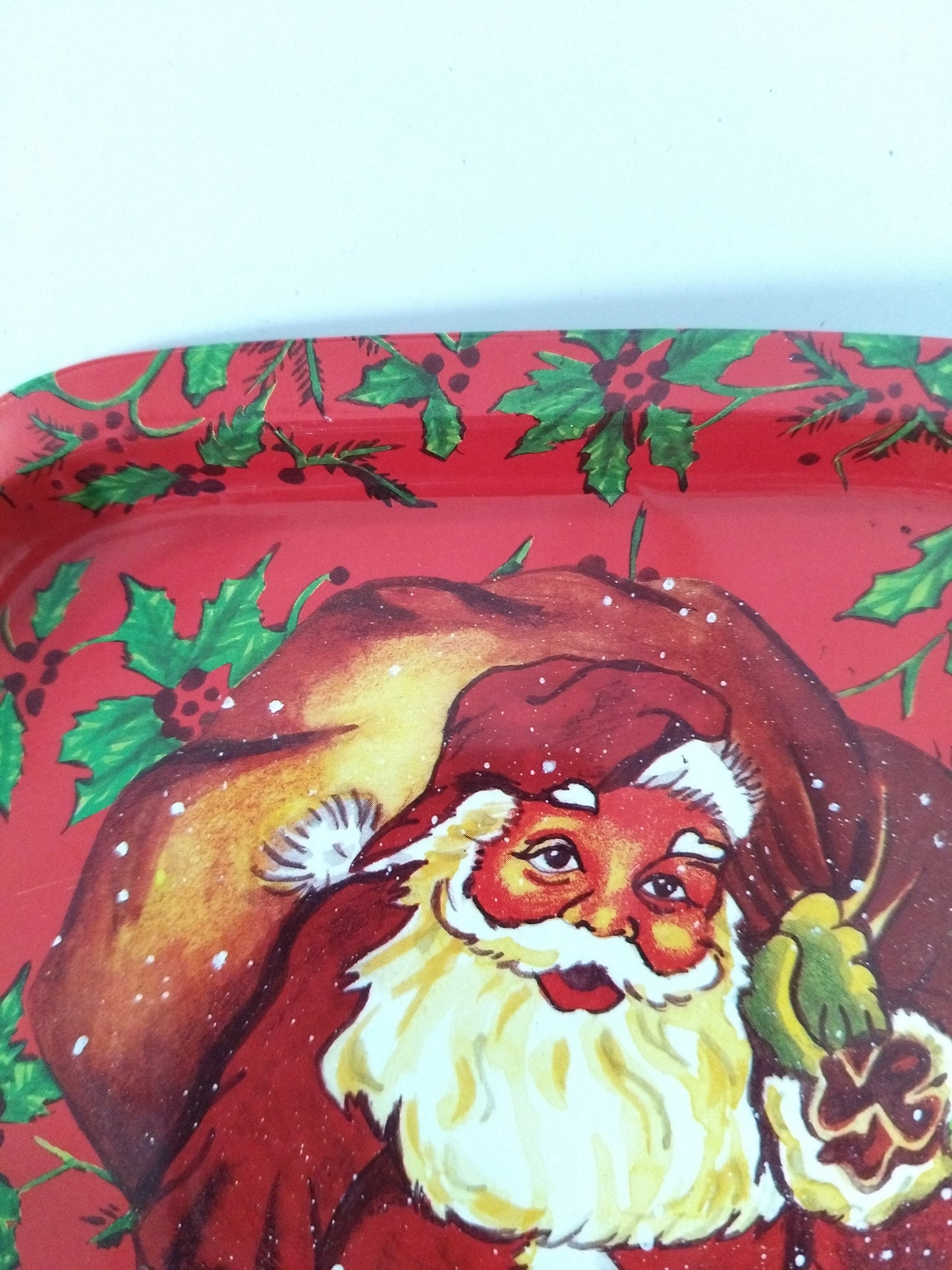 Mini plateau et 4 sous-verres métalliques de Noël publicitaires Yves Rocher