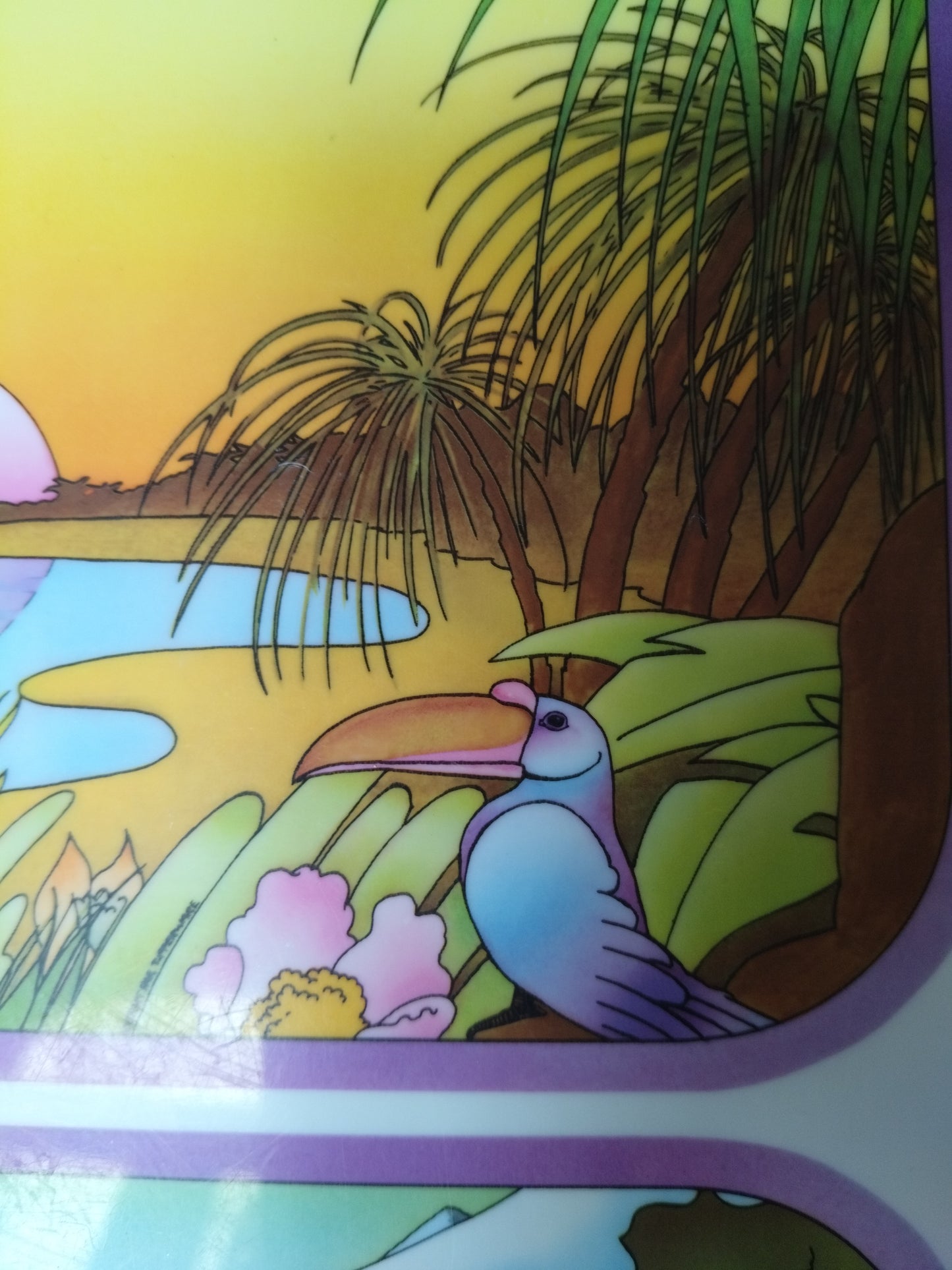 Plateau "les quatre saisons" en plastique par Tupperware 80's