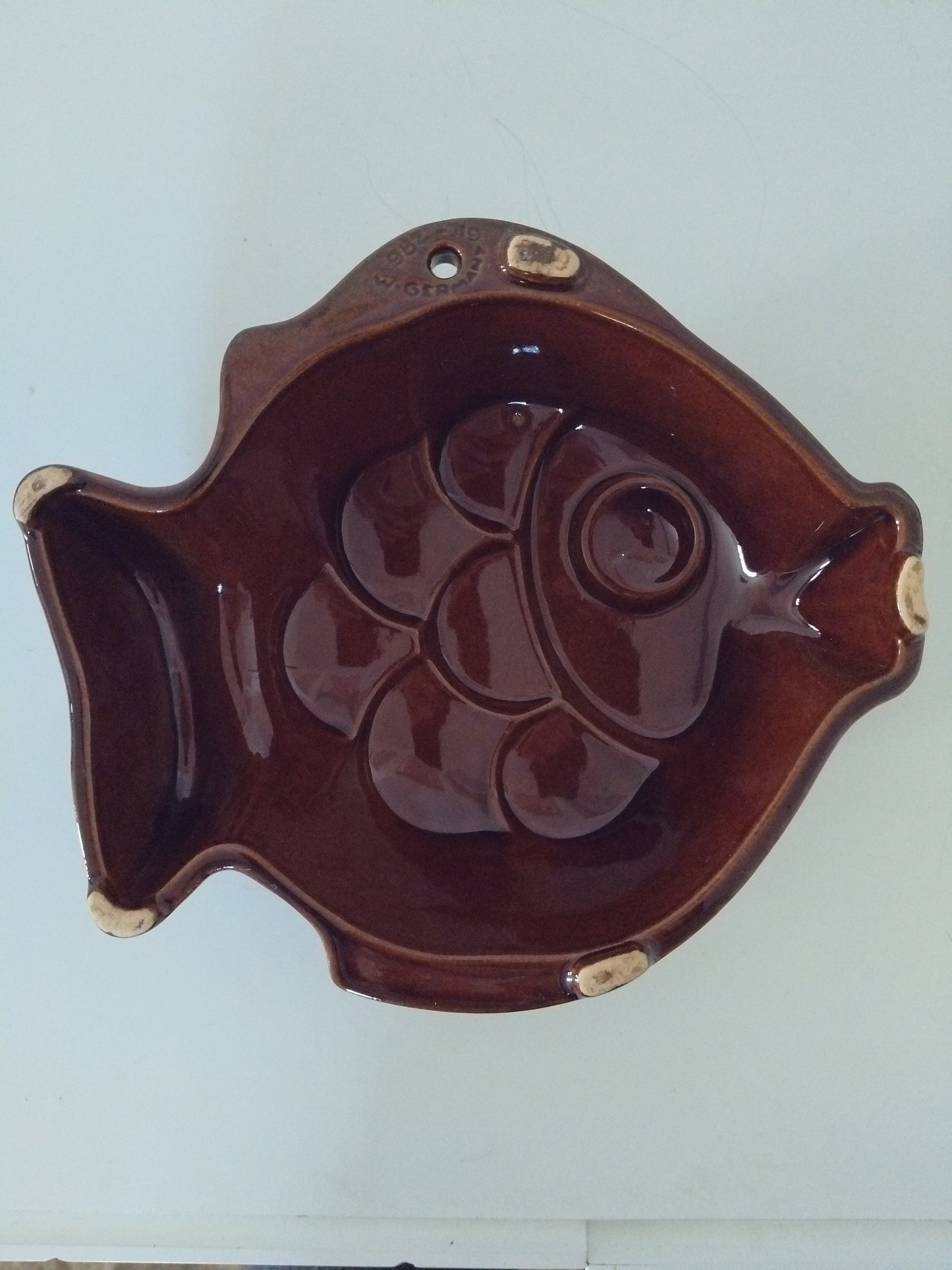 Ancien moule poisson à pudding mural West Germany 982-19