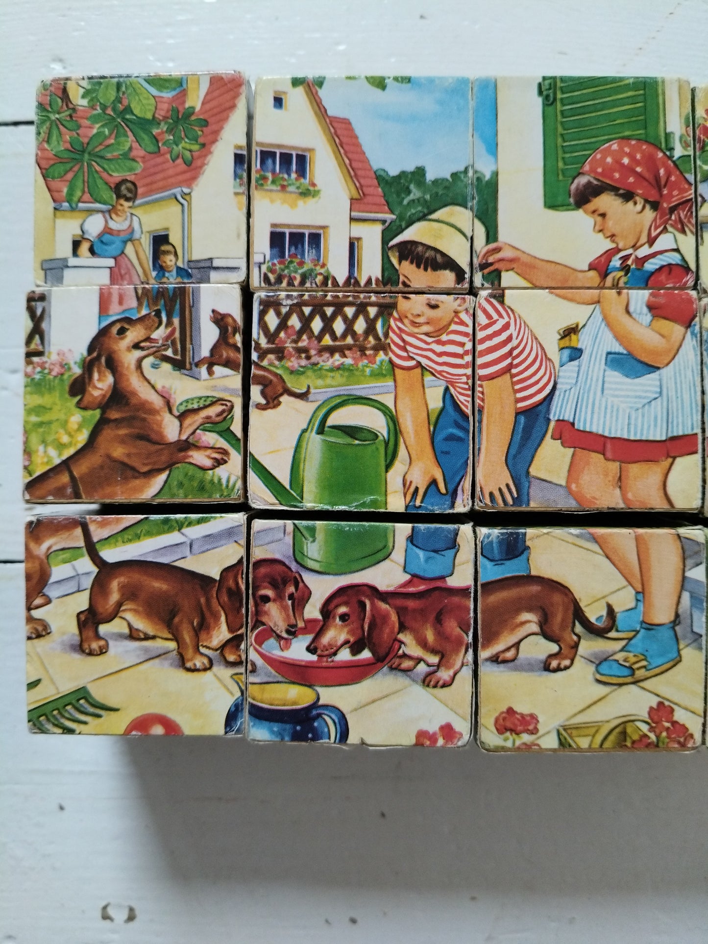 Ancien puzzle cubes en bois Hermann Eichhorn Germany