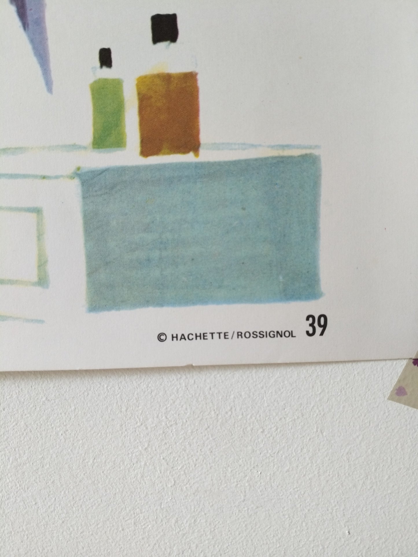 Ancienne affiche scolaire recto verso "je veux lire" 39 Hachette Rossignol