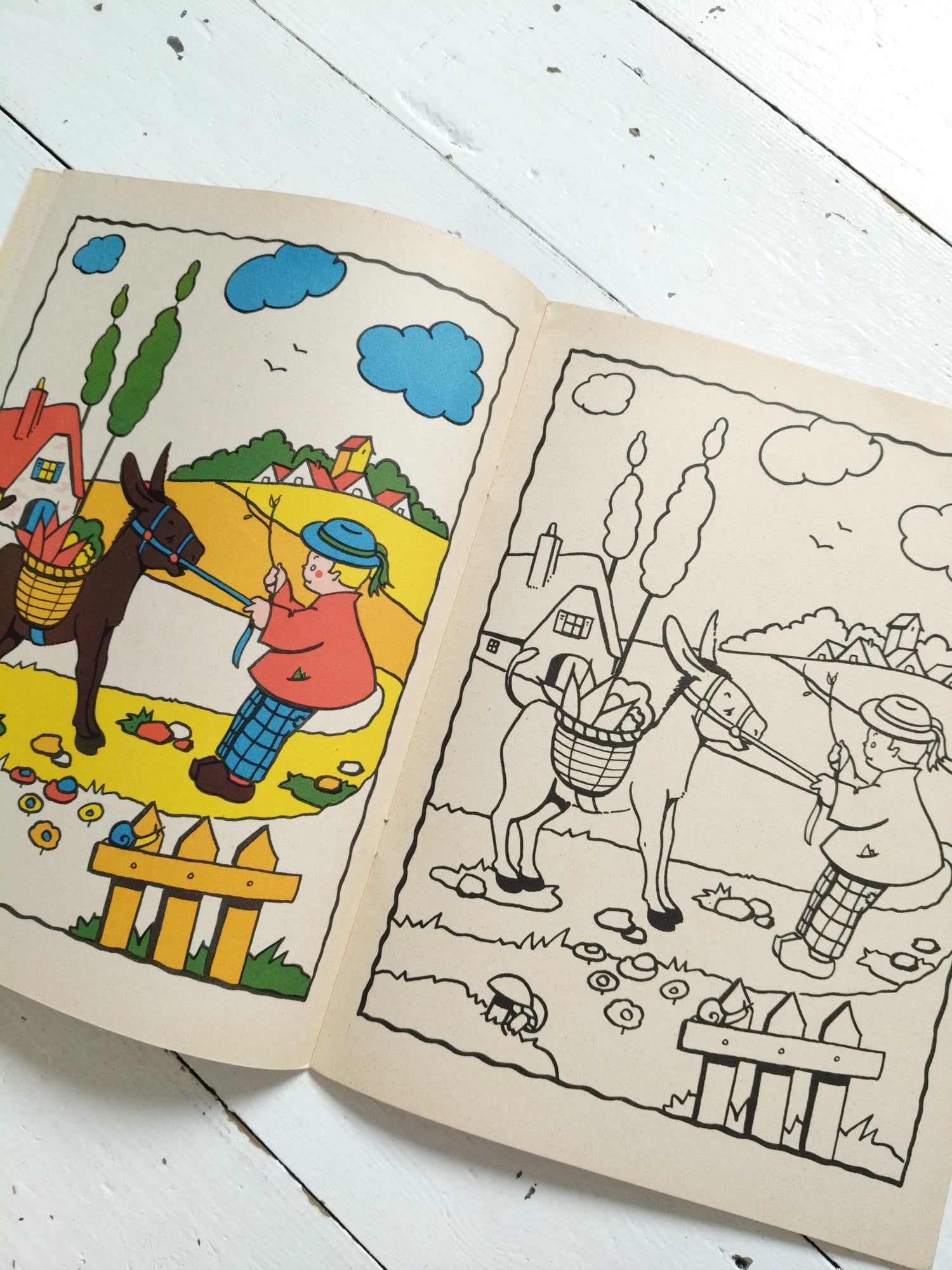 Ancien livre de dessin et coloriage vierge éditions du Pélican Blanc - cetaitmieuxavant