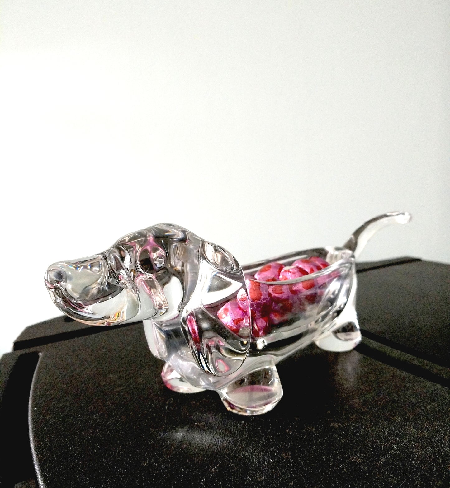 Vide-poches/ porte-bijoux chien saucisse teckel en cristal Art Vannes France - cetaitmieuxavant
