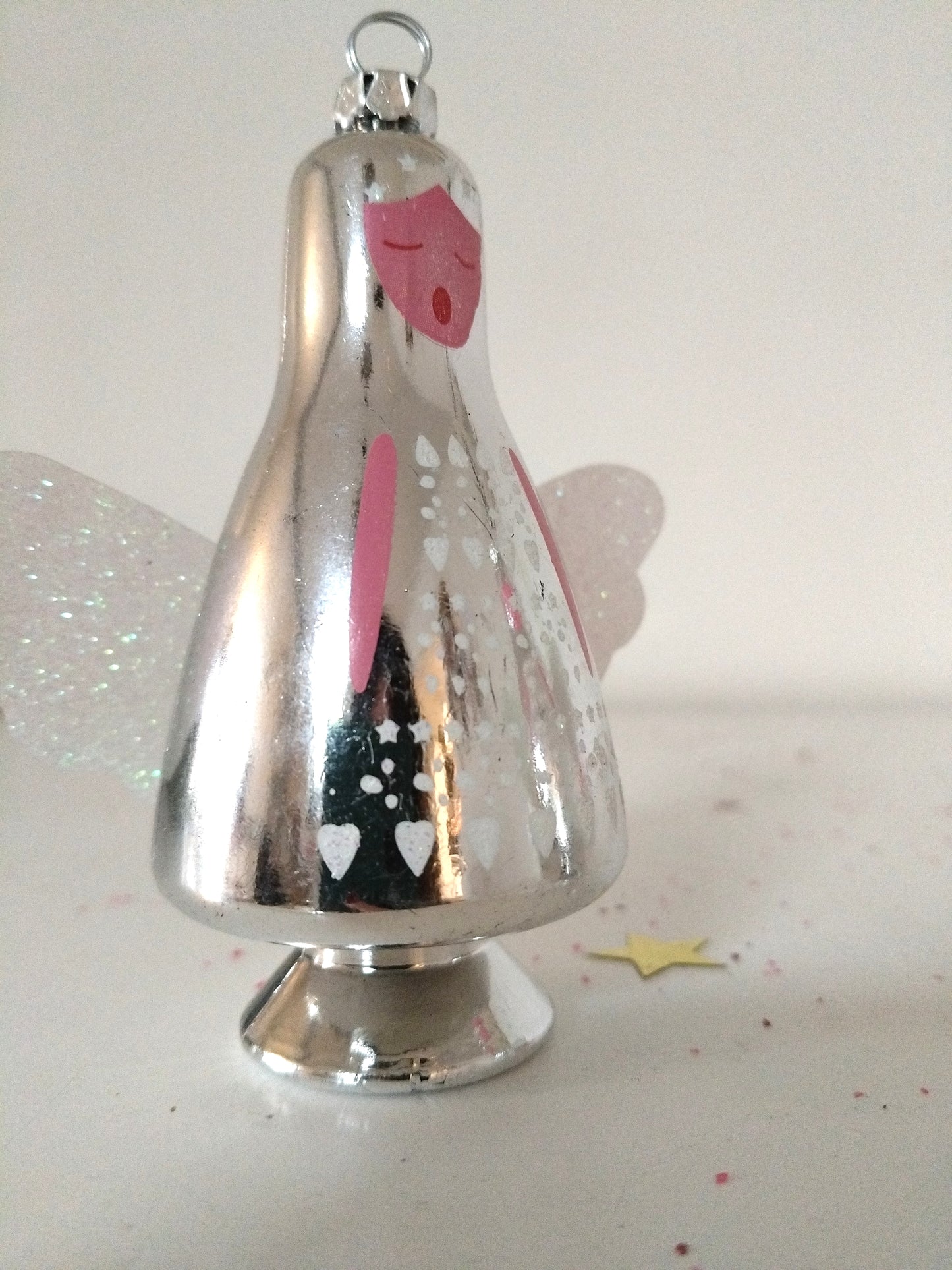 Boule de Noël ange en plastique à l'unité