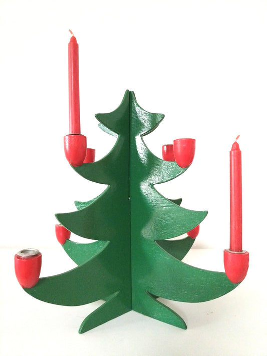 Bougeoir de Noël sapin en bois handmade Sri Lanka