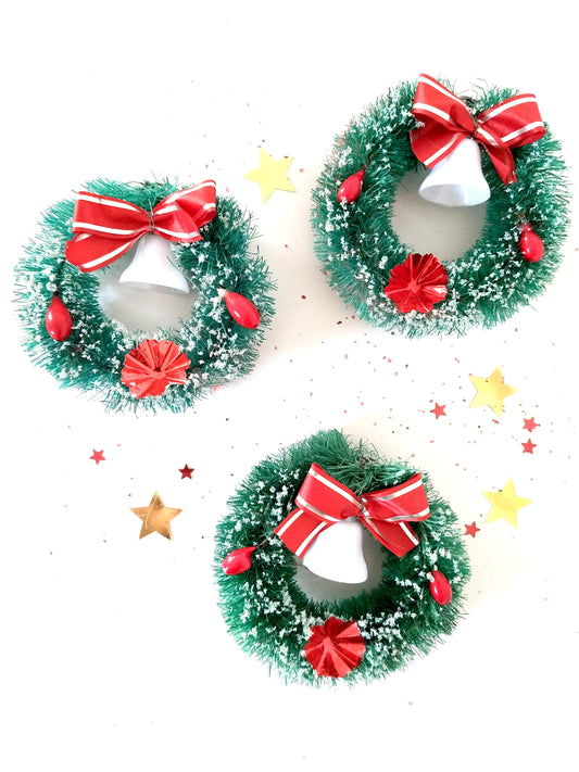 3 mini couronnes de Noël à suspendre