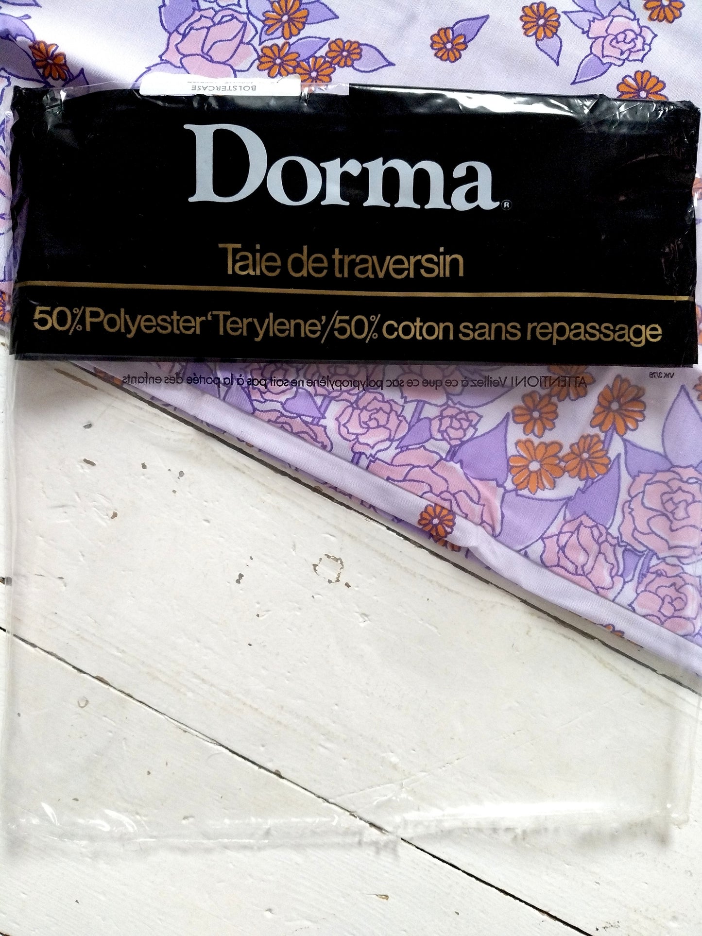Taie de traversin fleurie coton/ synth Dorma 90x190cm - cetaitmieuxavant
