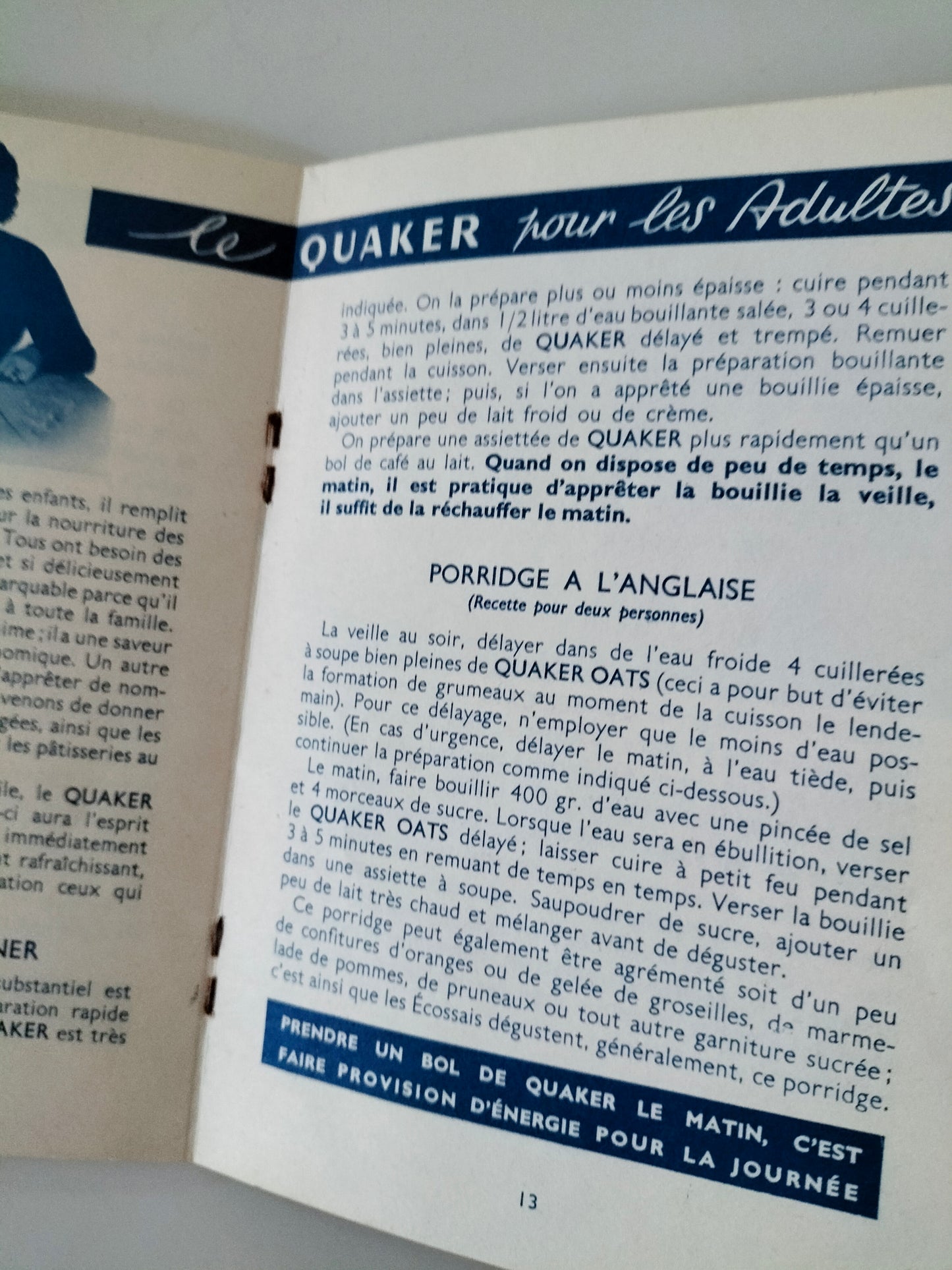 Ancien petit livre de cuisine : les économies de popote Liebig ou les recettes de Quaker Oats, au choix