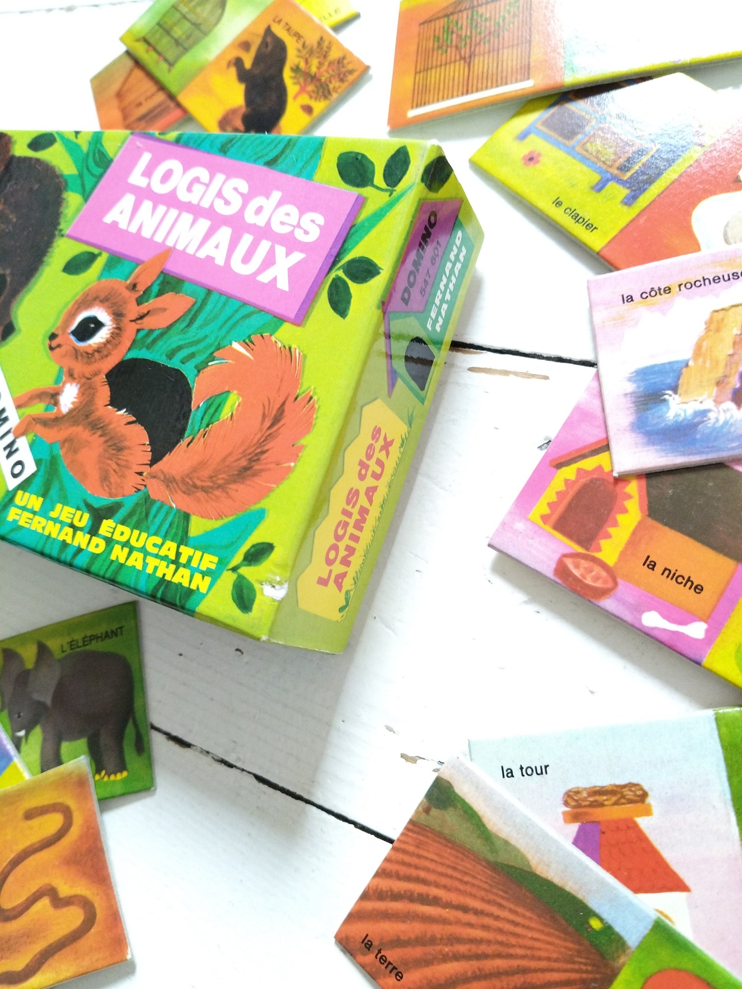 Jeu éducatif dominos logis des animaux par Fernand Nathan 1972 - cetaitmieuxavant
