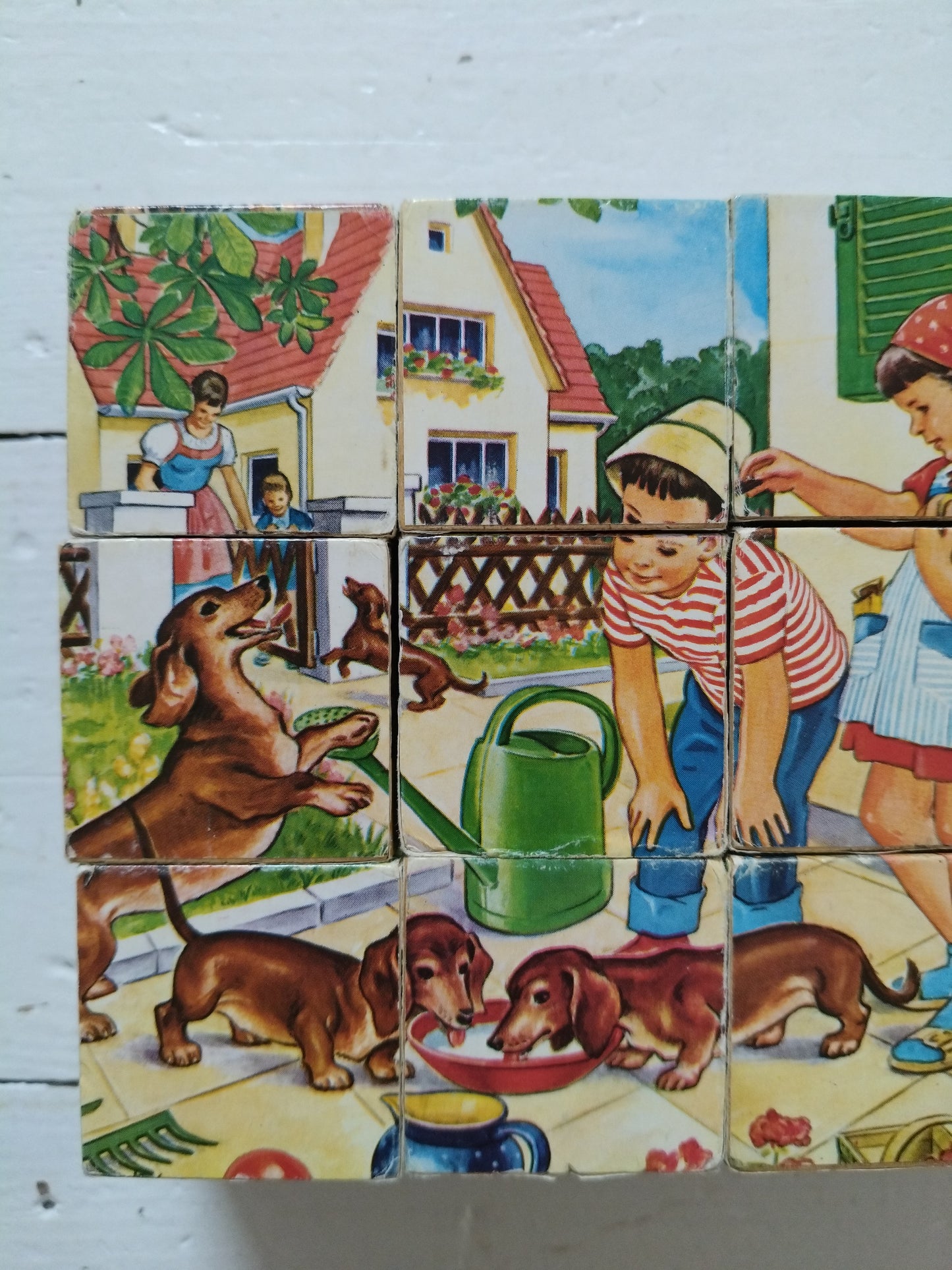 Ancien puzzle cubes en bois Hermann Eichhorn Germany