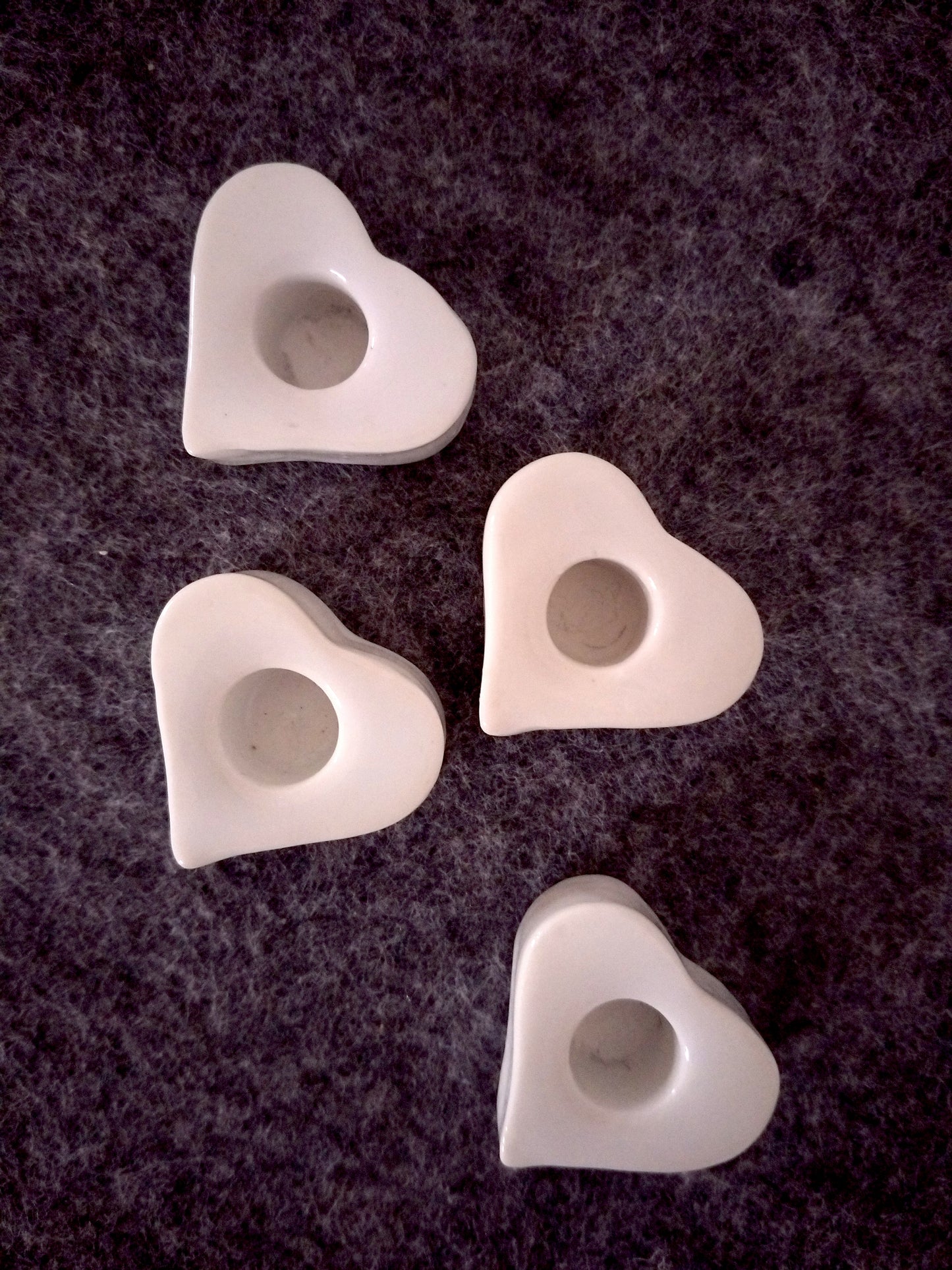 4 mini-bougeoirs cœur