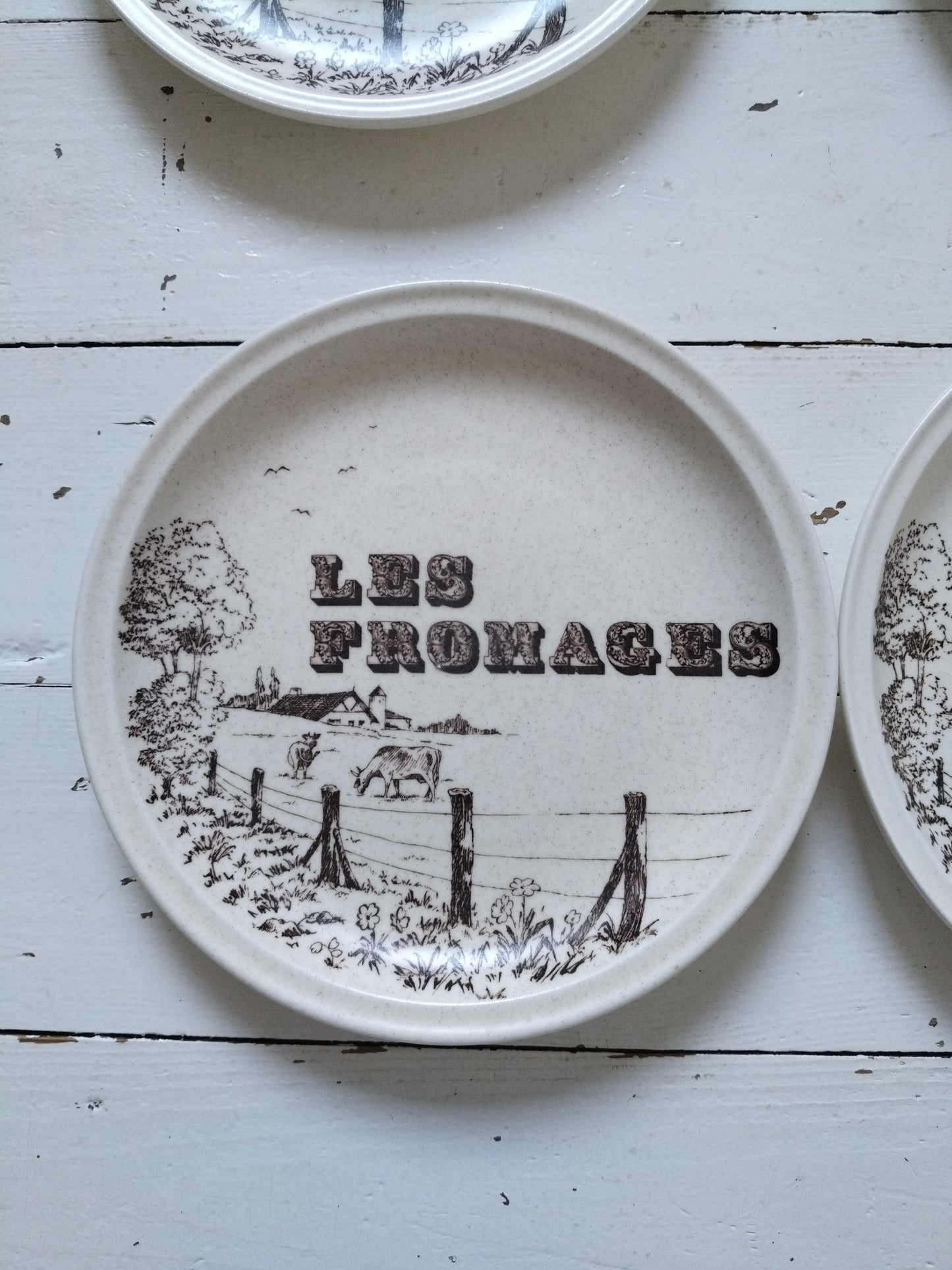 Ensemble de 6 assiettes à fromage en faïence de Gien