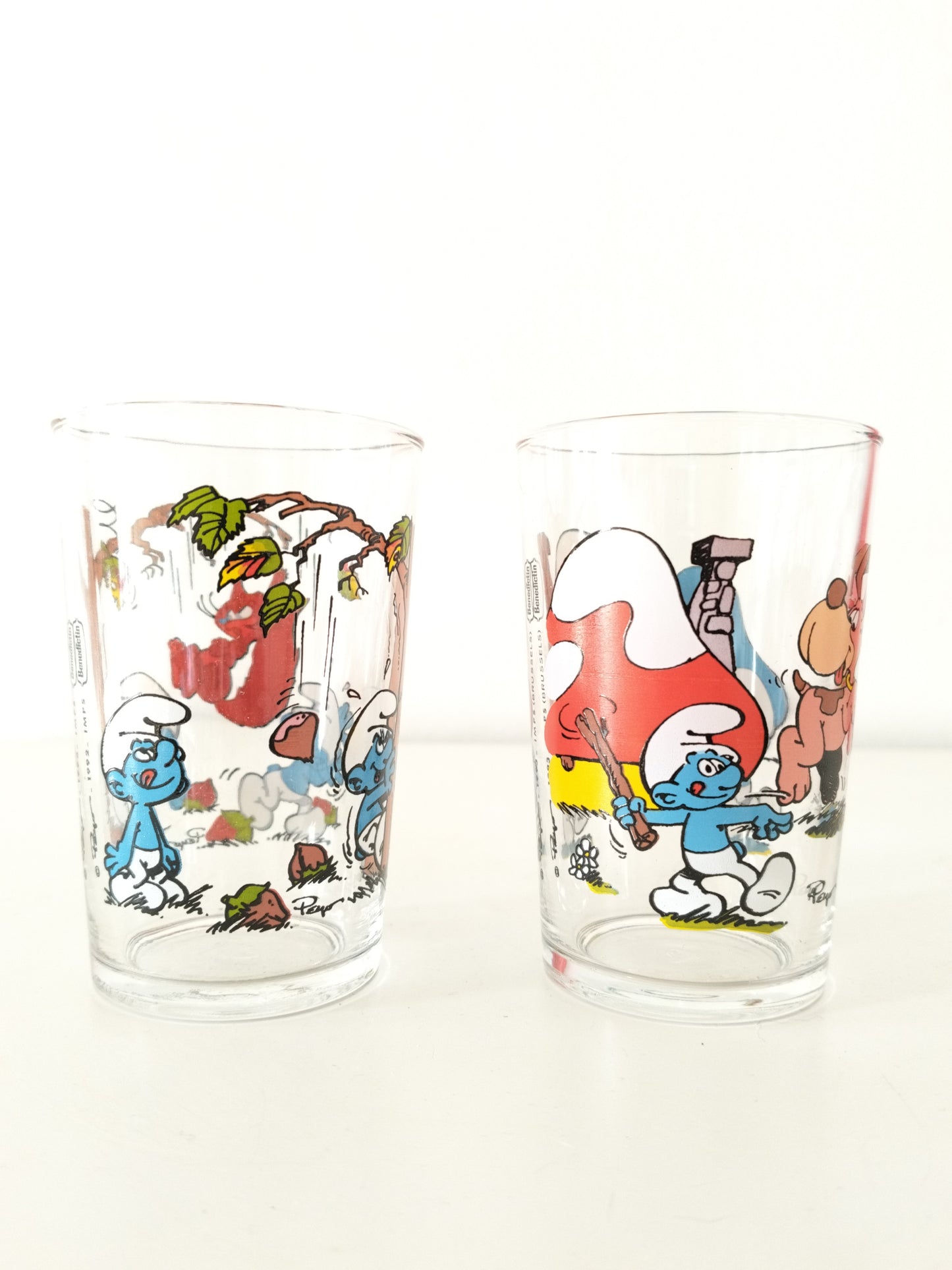 Verre publicitaire Bénédictin Schtroumpfs Peyo 1992-1993 au choix - cetaitmieuxavant