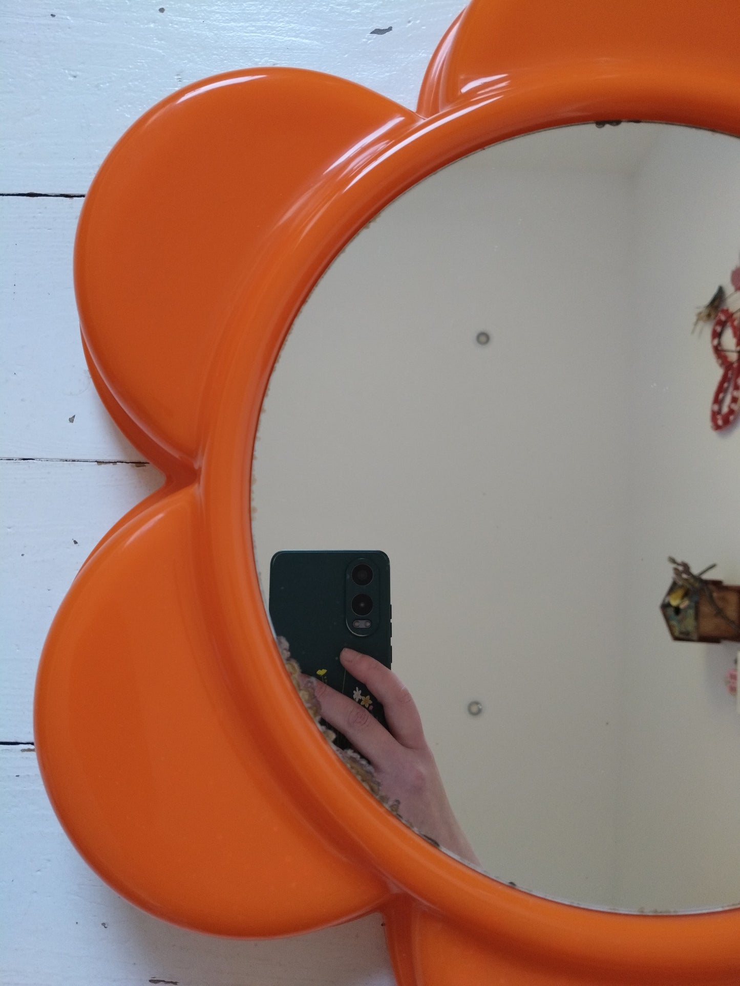 Miroir fleur en plastique vintage Visiva France