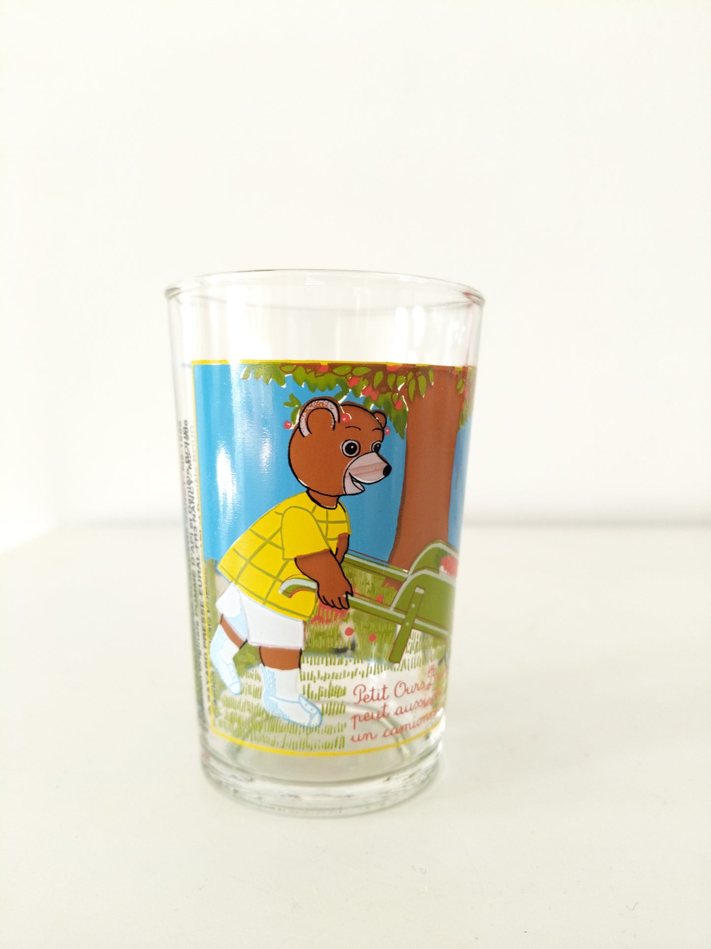 Verre Petit Ours Brun publicitaire Pomme d'Api 1988 et 1999 au choix - cetaitmieuxavant