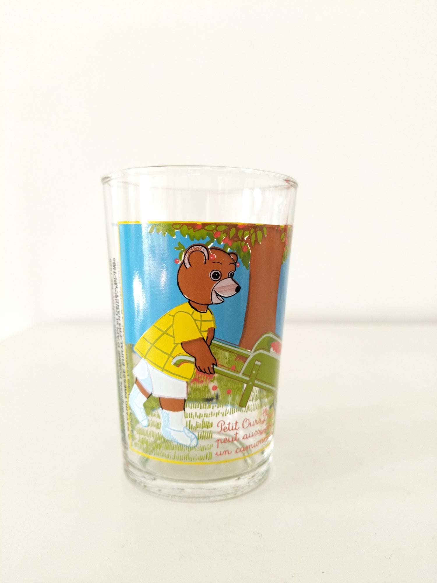 Verre Petit Ours Brun publicitaire Pomme d'Api 1988 et 1999 au choix - cetaitmieuxavant
