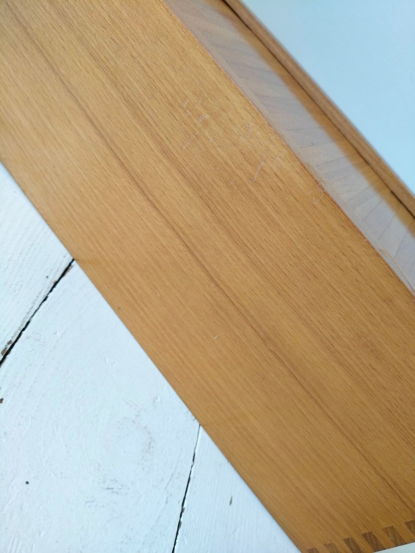 Ancienne boîte à fiches à volet en bois