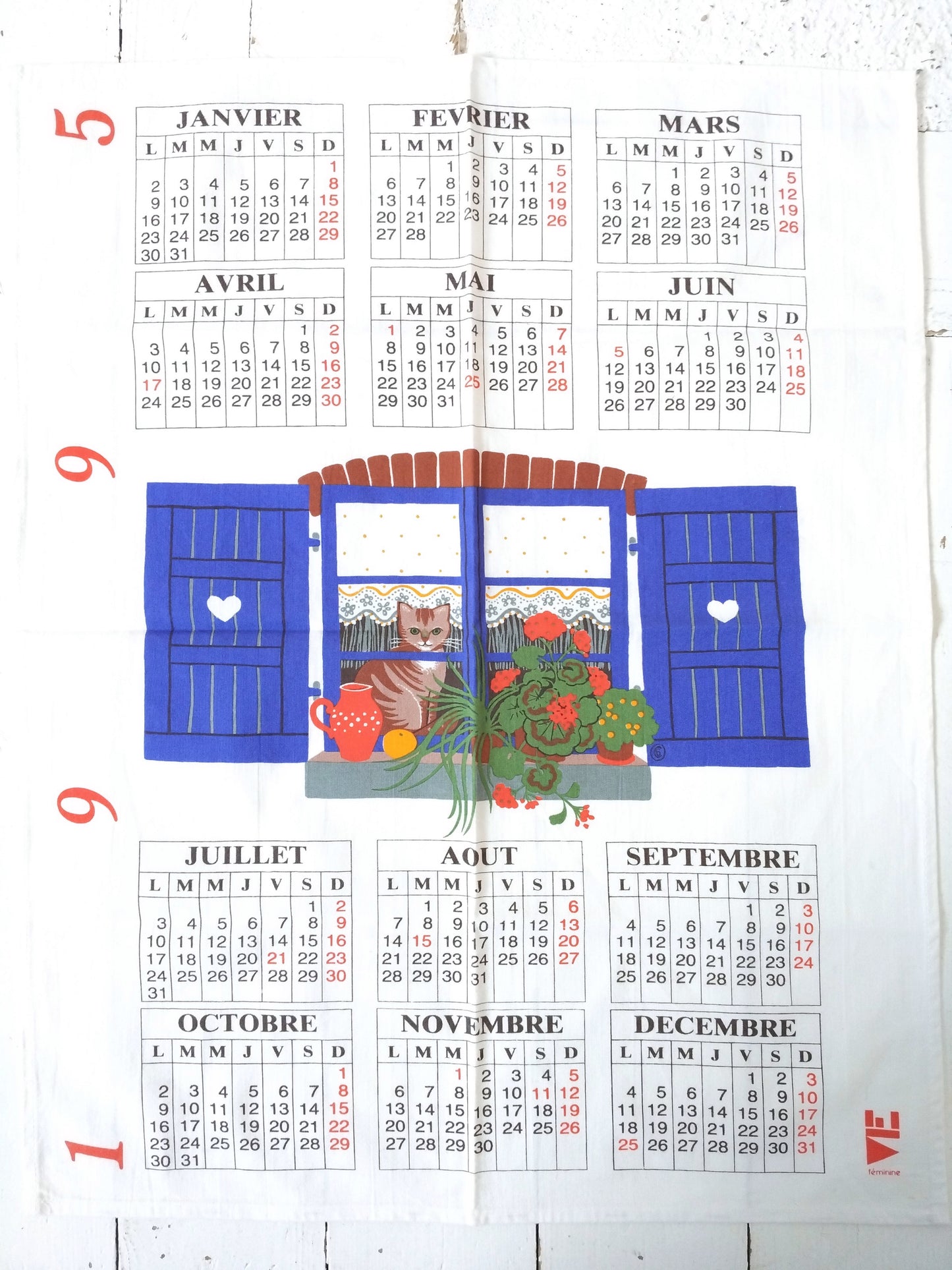 Torchon calendrier 1995 Vie Féminine - cetaitmieuxavant