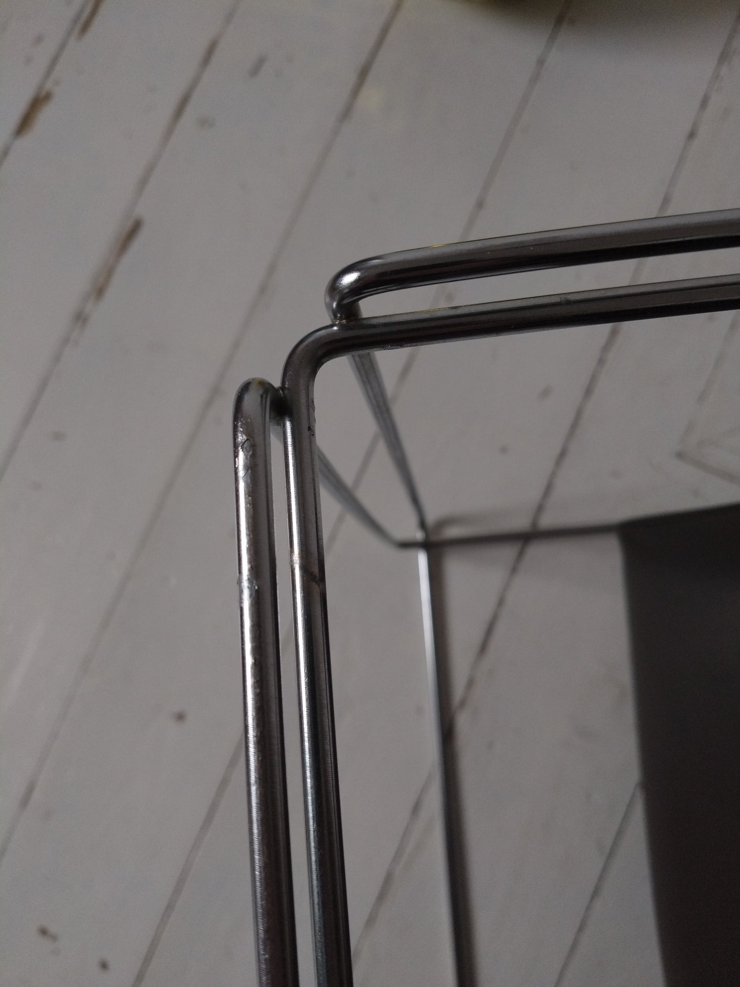 Porte-revues/ range-documents/ vinyles métal et simili cuir par Max Sauze pour Isocèle 70's