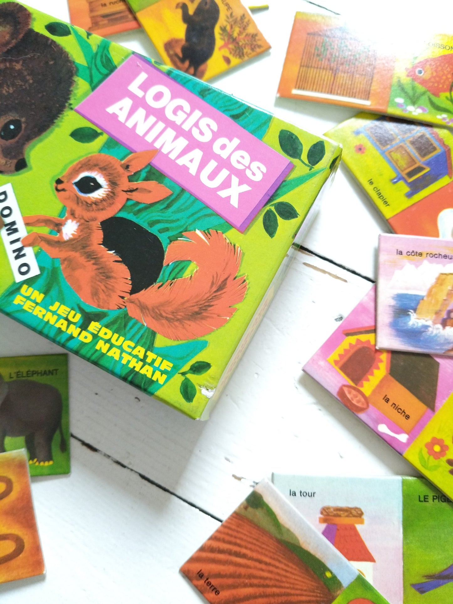 Jeu éducatif dominos logis des animaux par Fernand Nathan 1972 - cetaitmieuxavant
