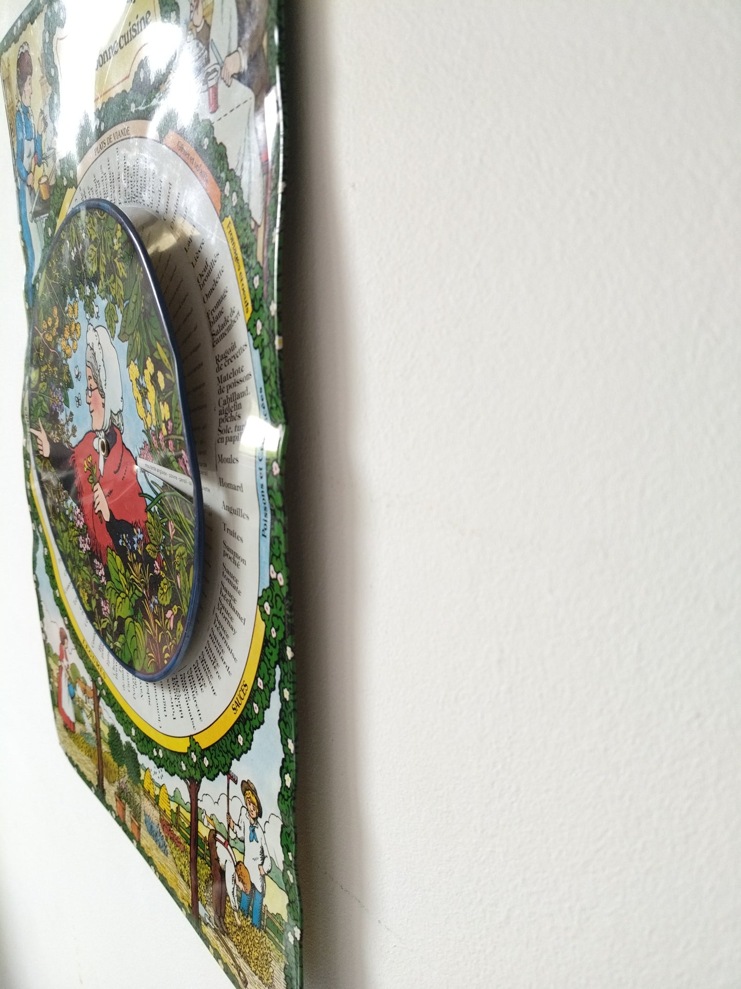 Ancienne plaque murale en tôle guide d'épices pour la bonne cuisine - cetaitmieuxavant