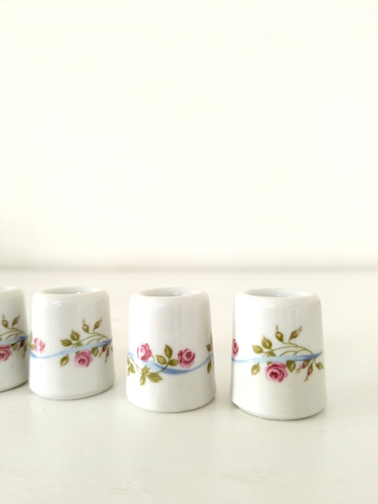 2 mini-bougeoirs en porcelaine Rösler Exquisit West Germany au choix + 2 bougies