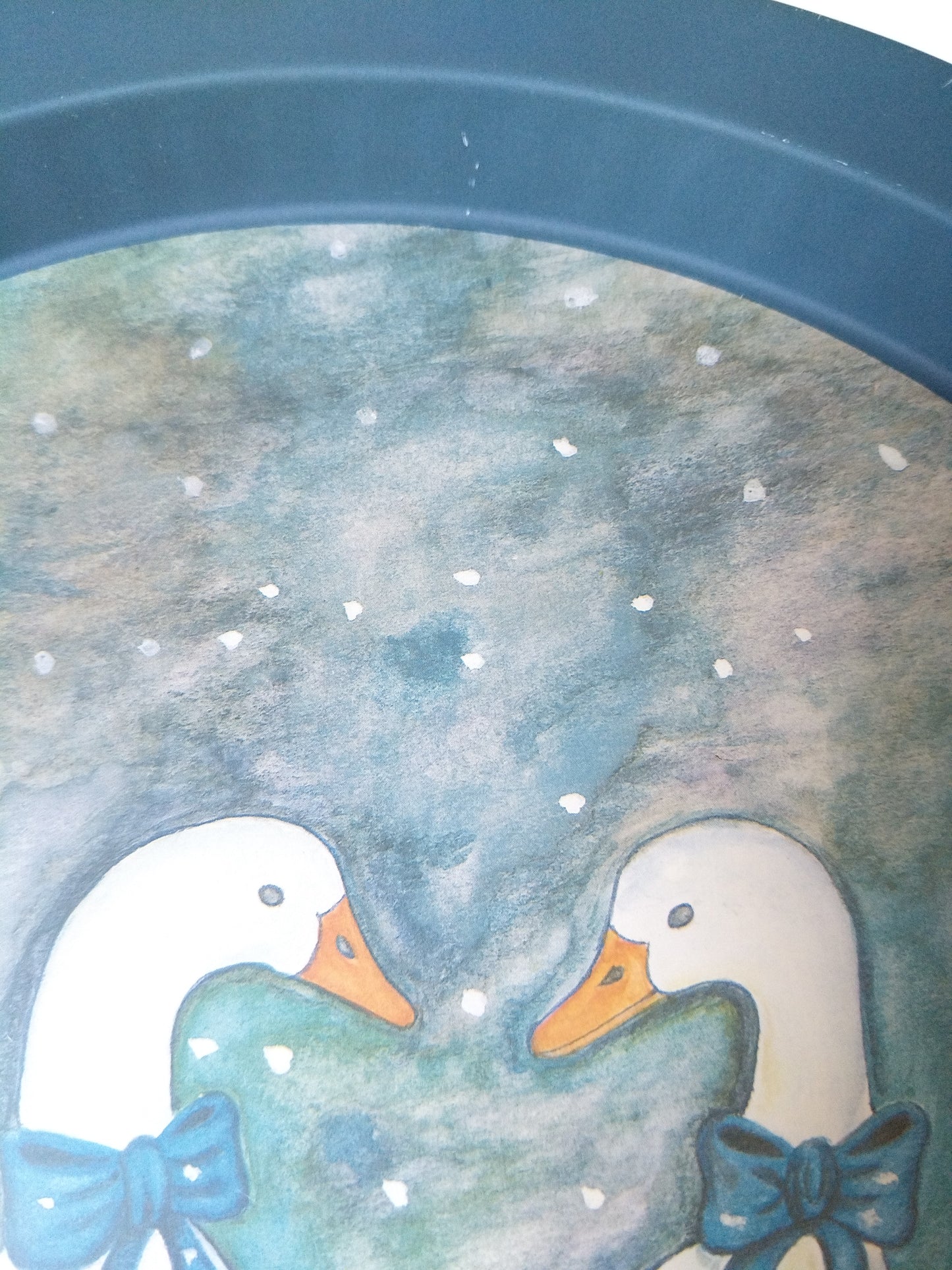 Plateau métallique oies