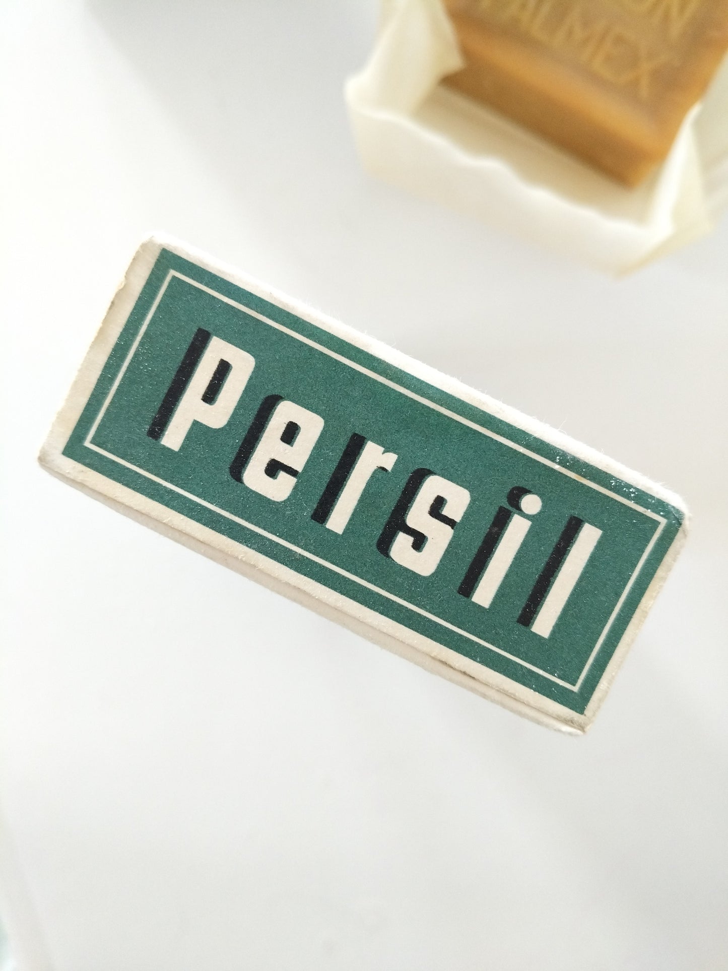 Ancienne boîte cartonnée de lessive Persil ou savon de ménage Palmex (français/ néerlandais)
