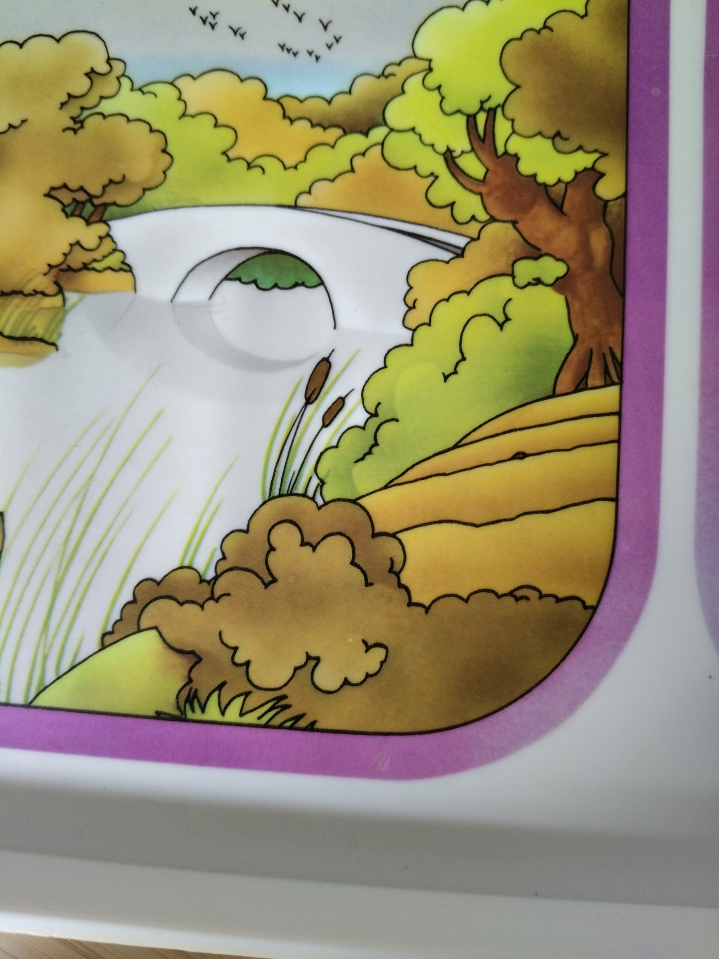 Plateau "les quatre saisons" en plastique par Tupperware 80's