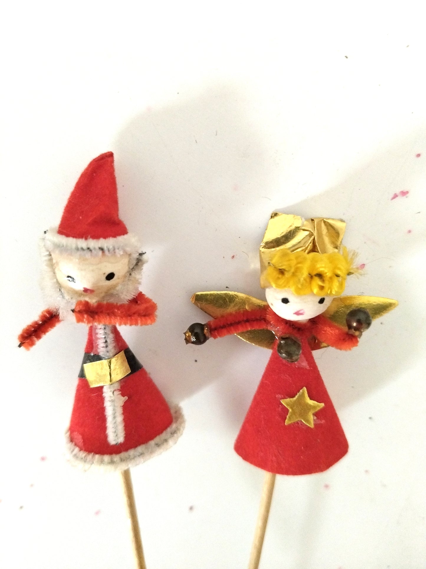 2 anciennes piques décoratives de Noël (4 duos disponibles)