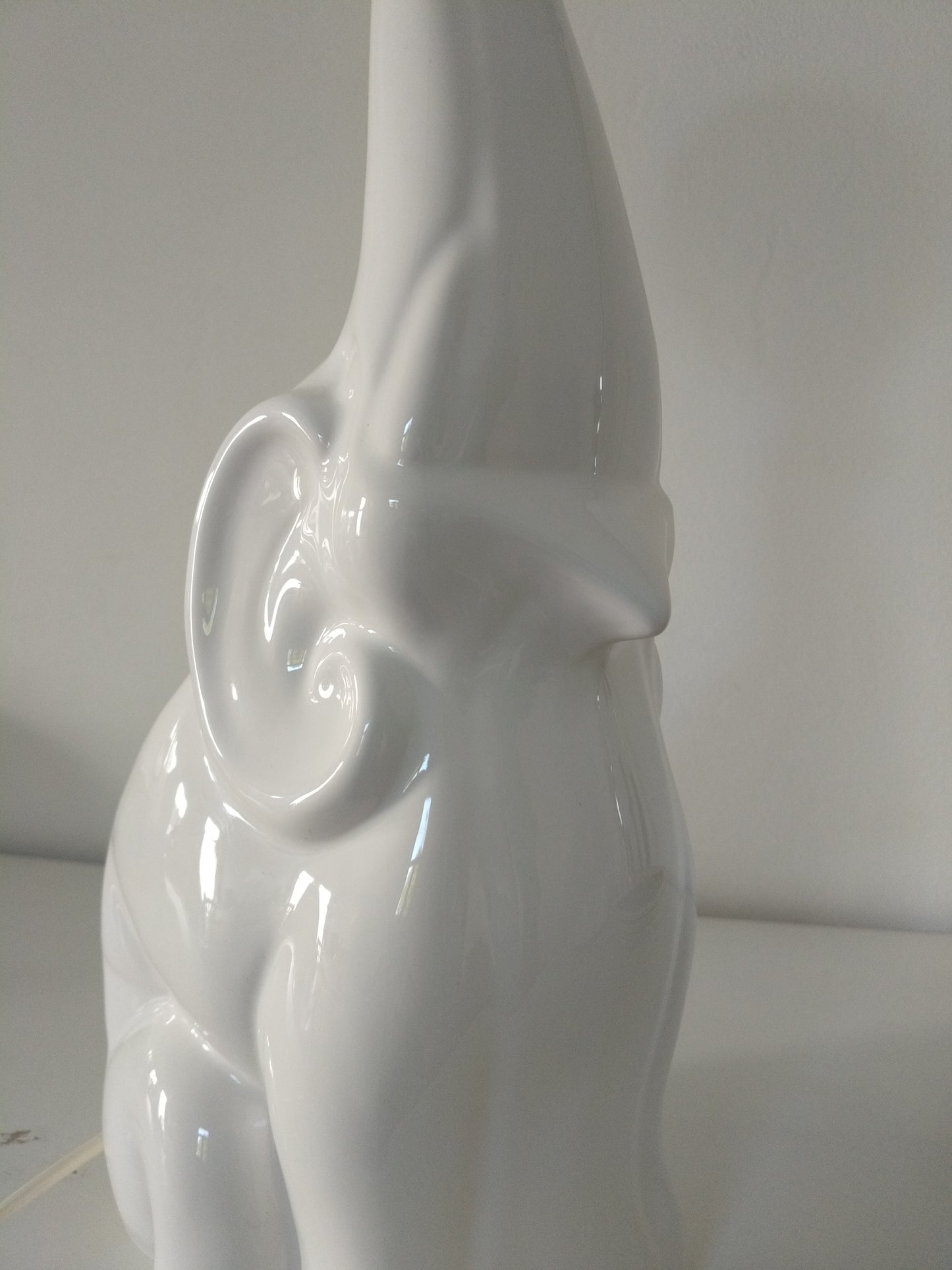 Grande lampe éléphant vintage  en céramique