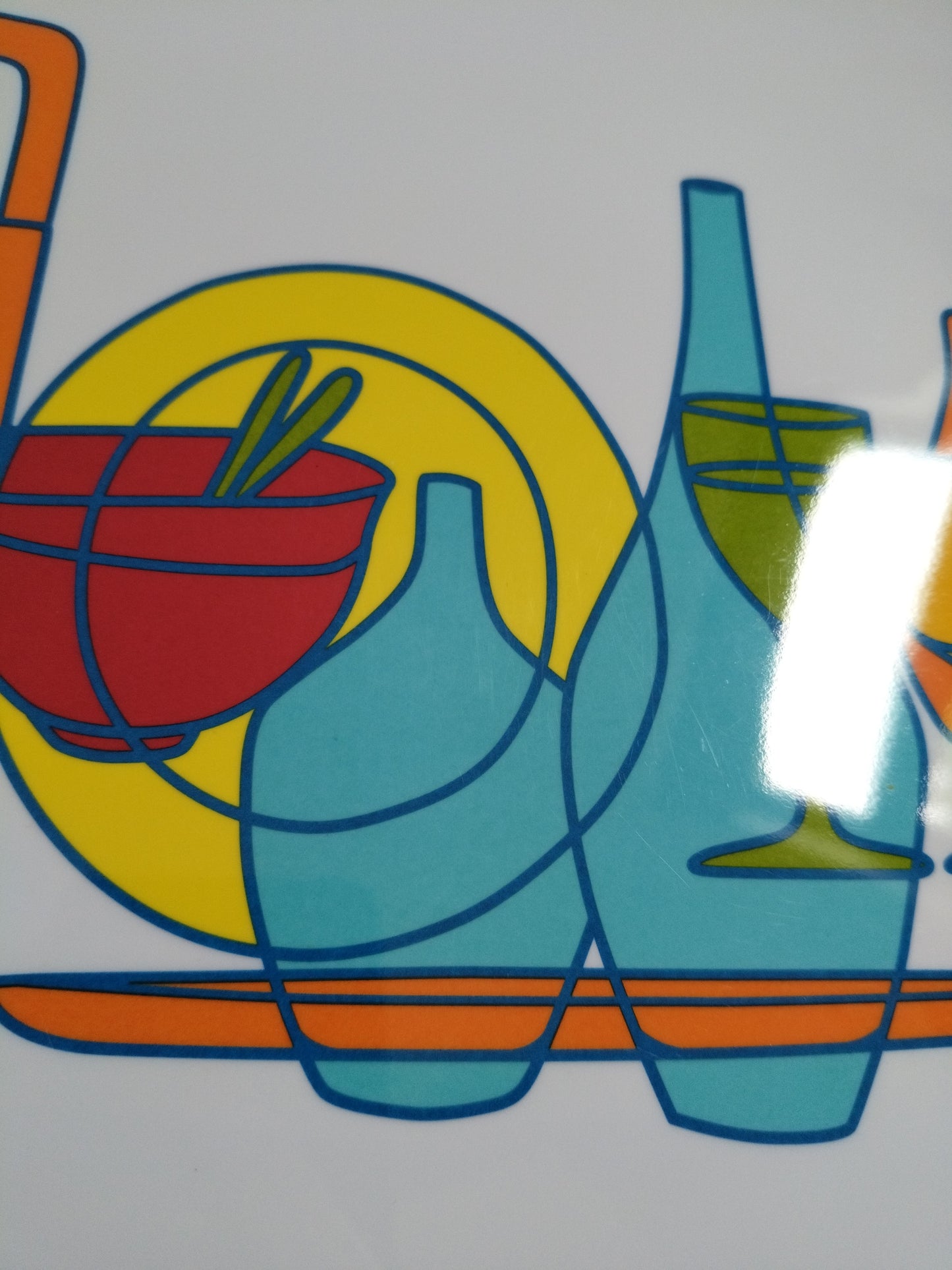 Grand plateau ovale en plastique Geneviève Lethu