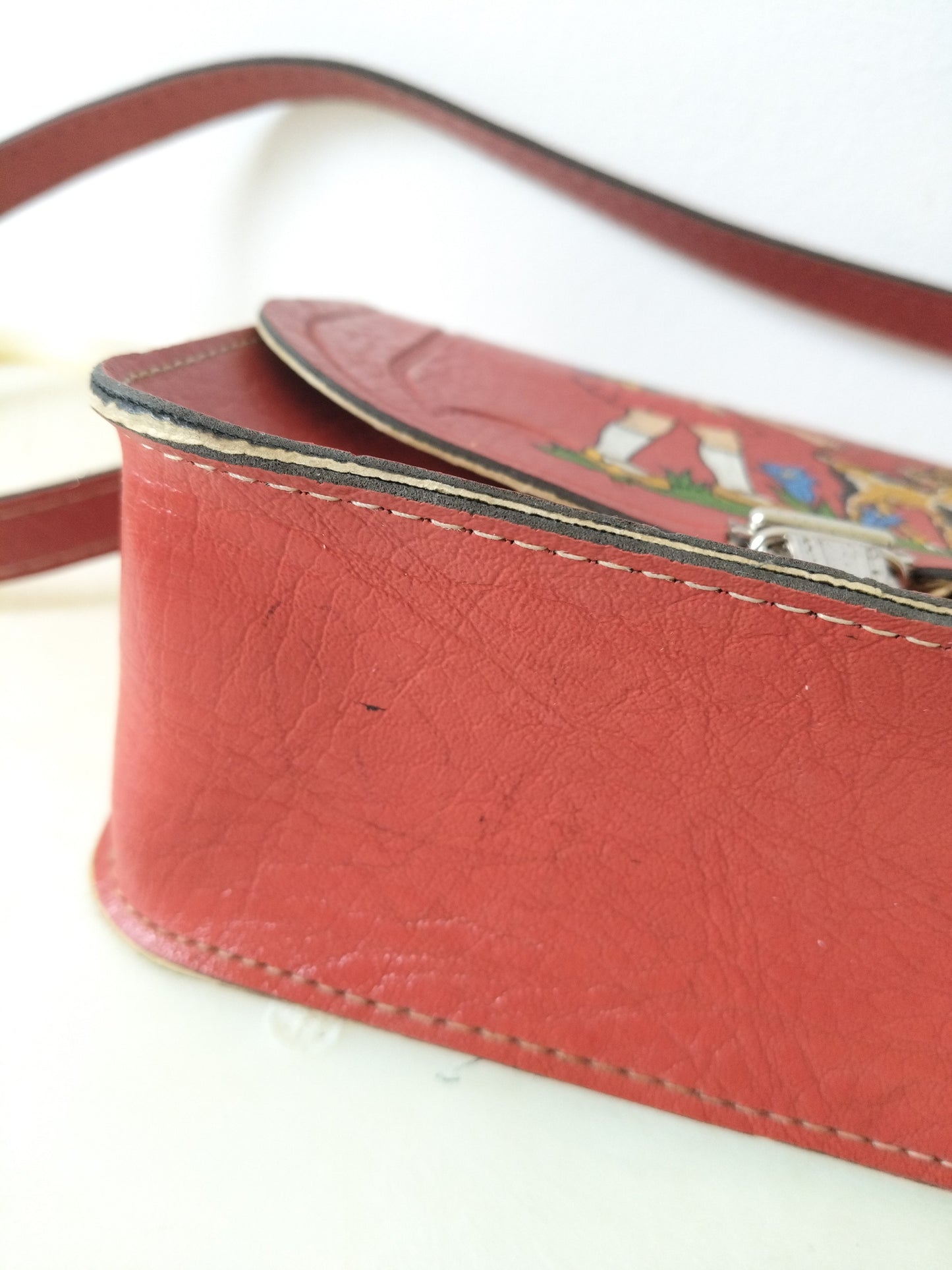 Petit sac bandoulière simili cuir 60's