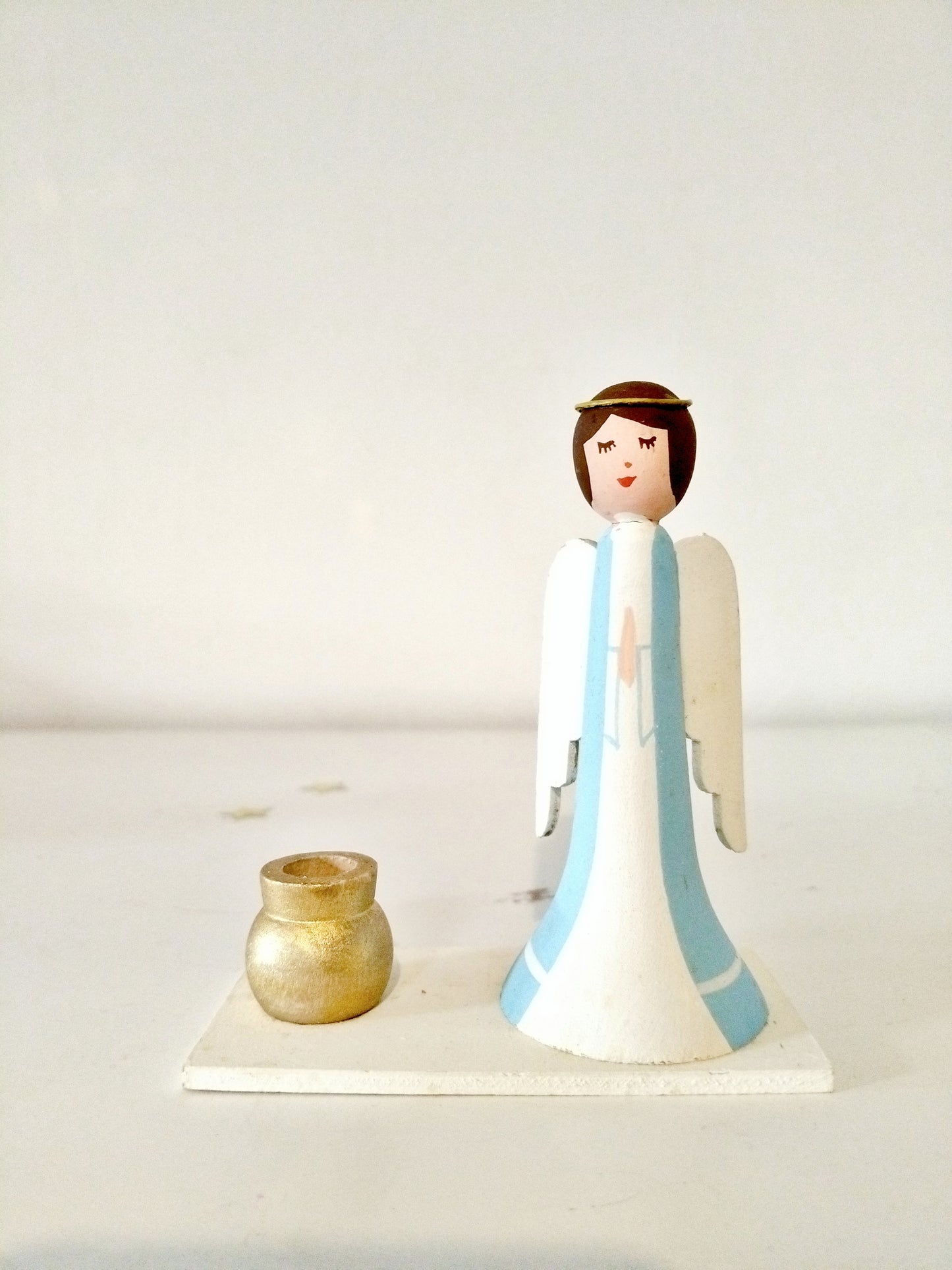 Bougeoir ange en bois Bo-Svensk Hemslöjd Suède Sweden à l'unité